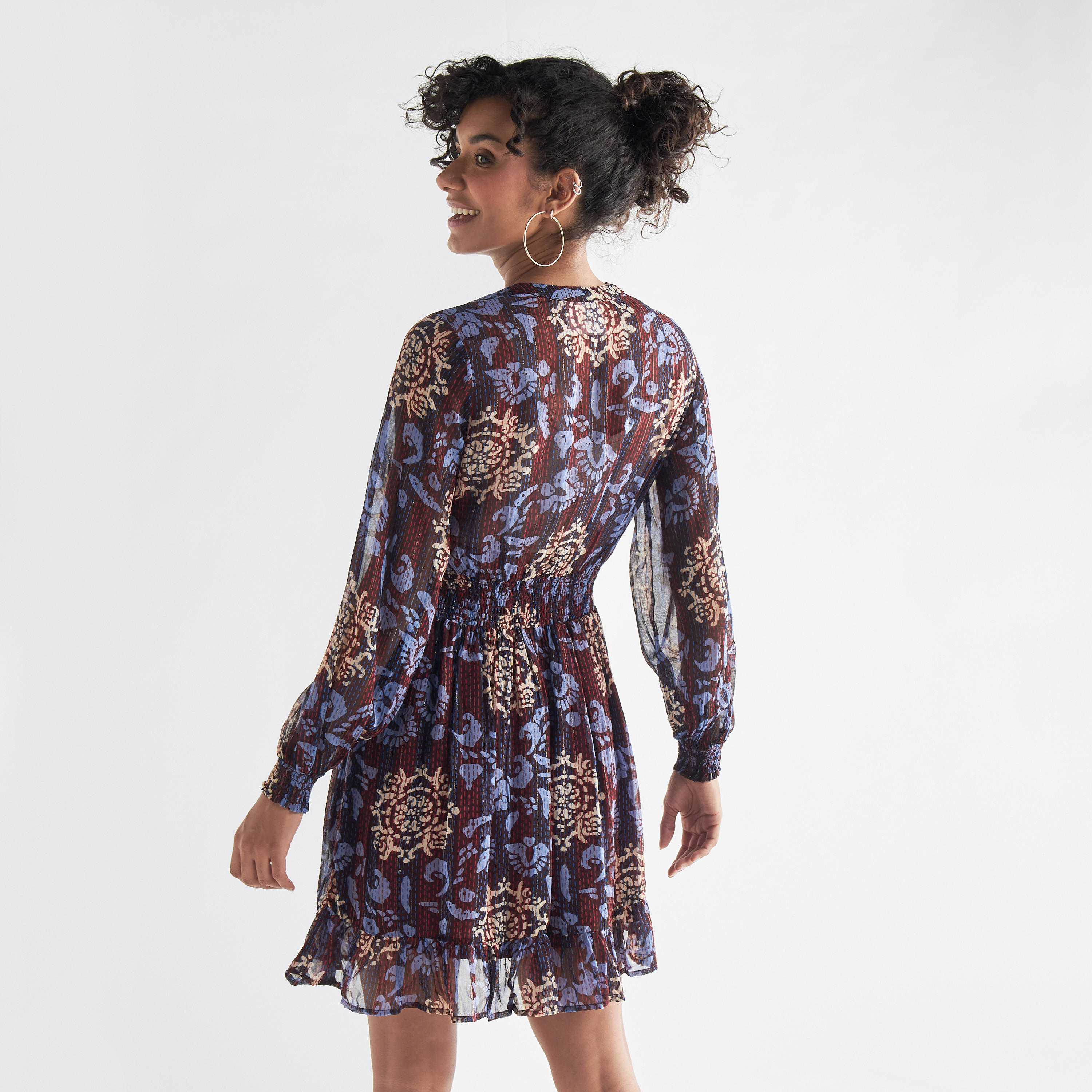 فستان بأكمام طويلة وياقة ماندرين وطبعات-women-clothing-dresses-image-3
