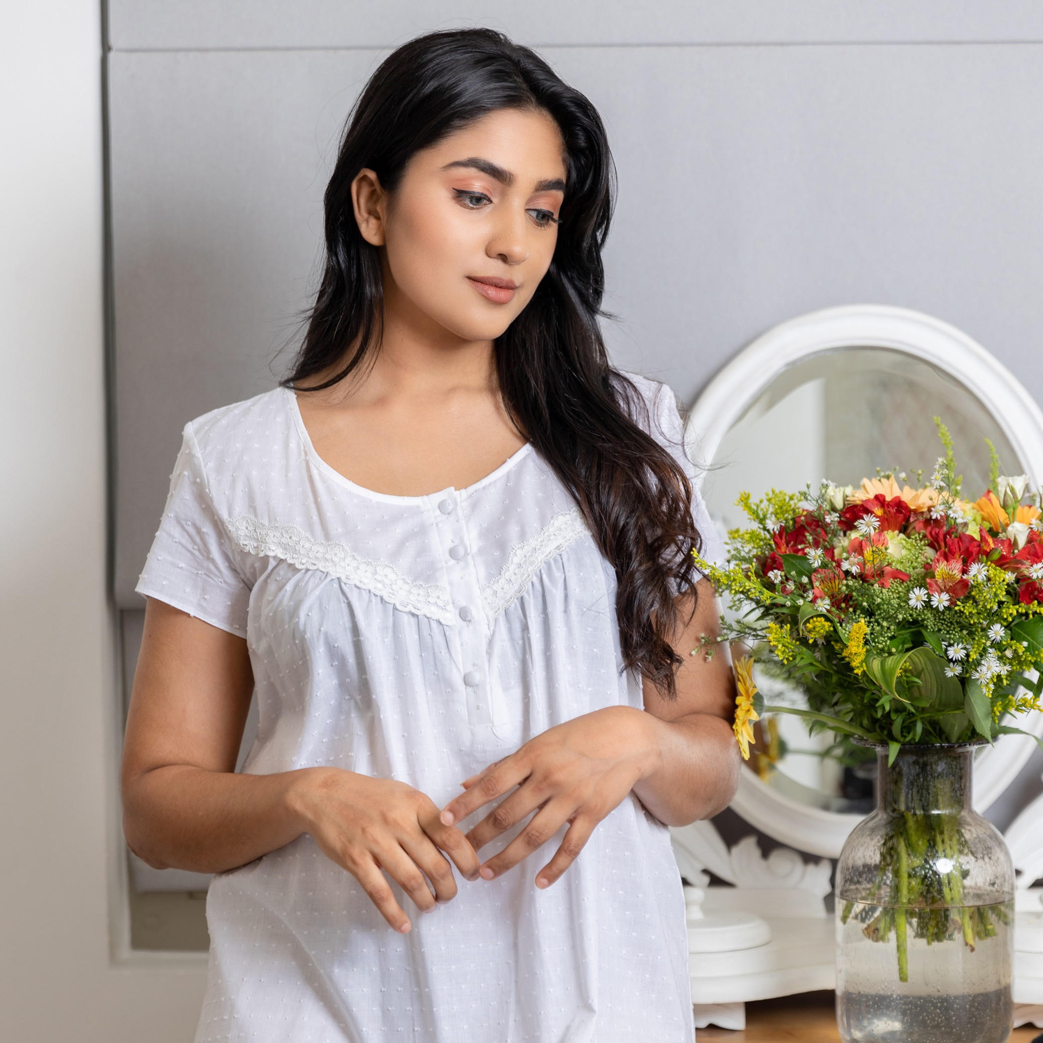ثوب نوم بأكمام قصيرة من أدارايا-women-clothing-nightwear-nighties-image-2