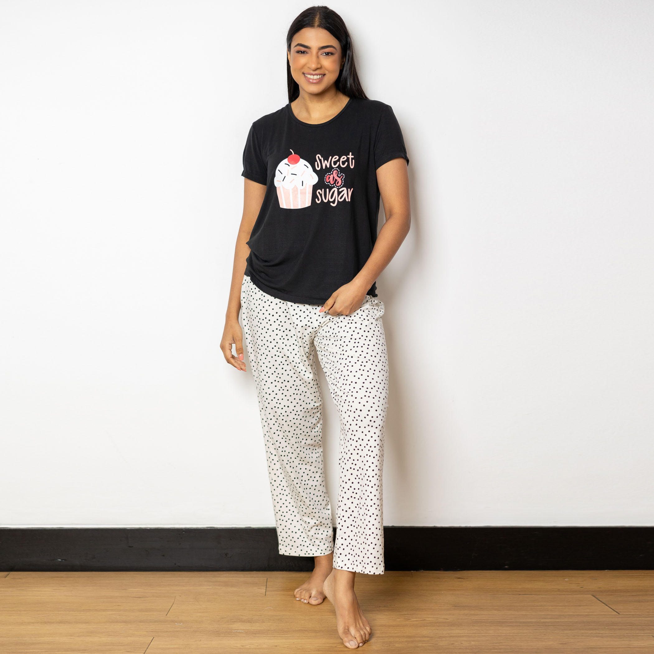 Aadaraya Printed Round Neck T-shirt and Pyjama Set-women-clothing-nightwear-pyjamas-longsets-image-4