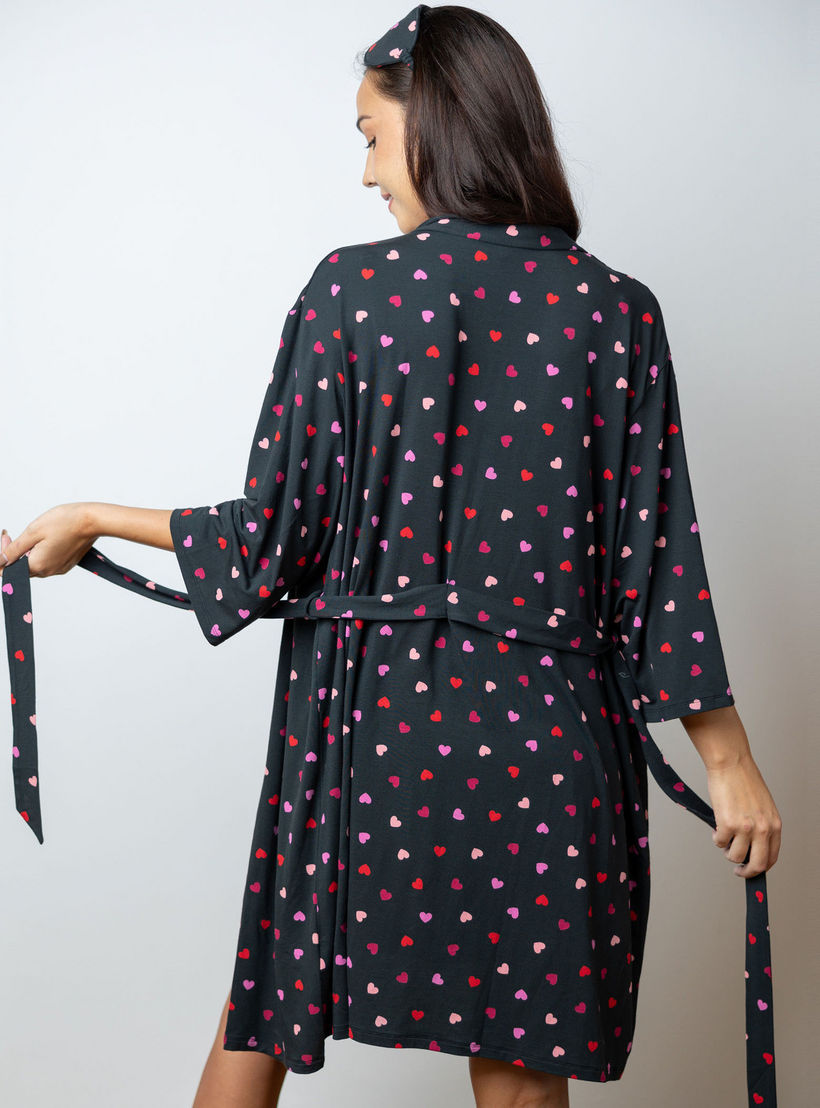 قميص سادة للحوامل مع روب بطبعات وقناع للعين من آدارايا-women-clothing-maternity-nightwear-image-5