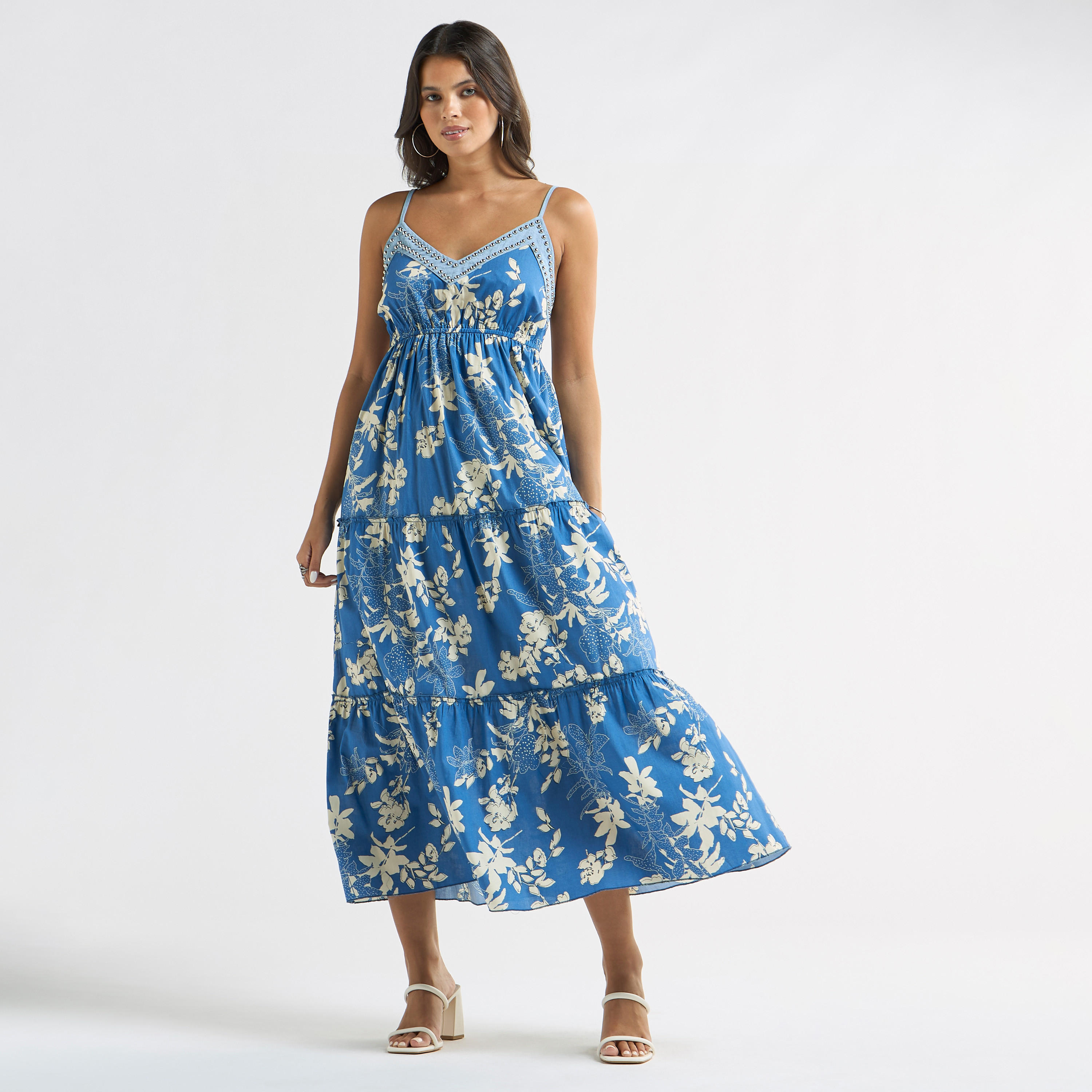 فستان دون أكمام متعدد الطبقات بطبعات زهرية-women-clothing-dresses-image-1
