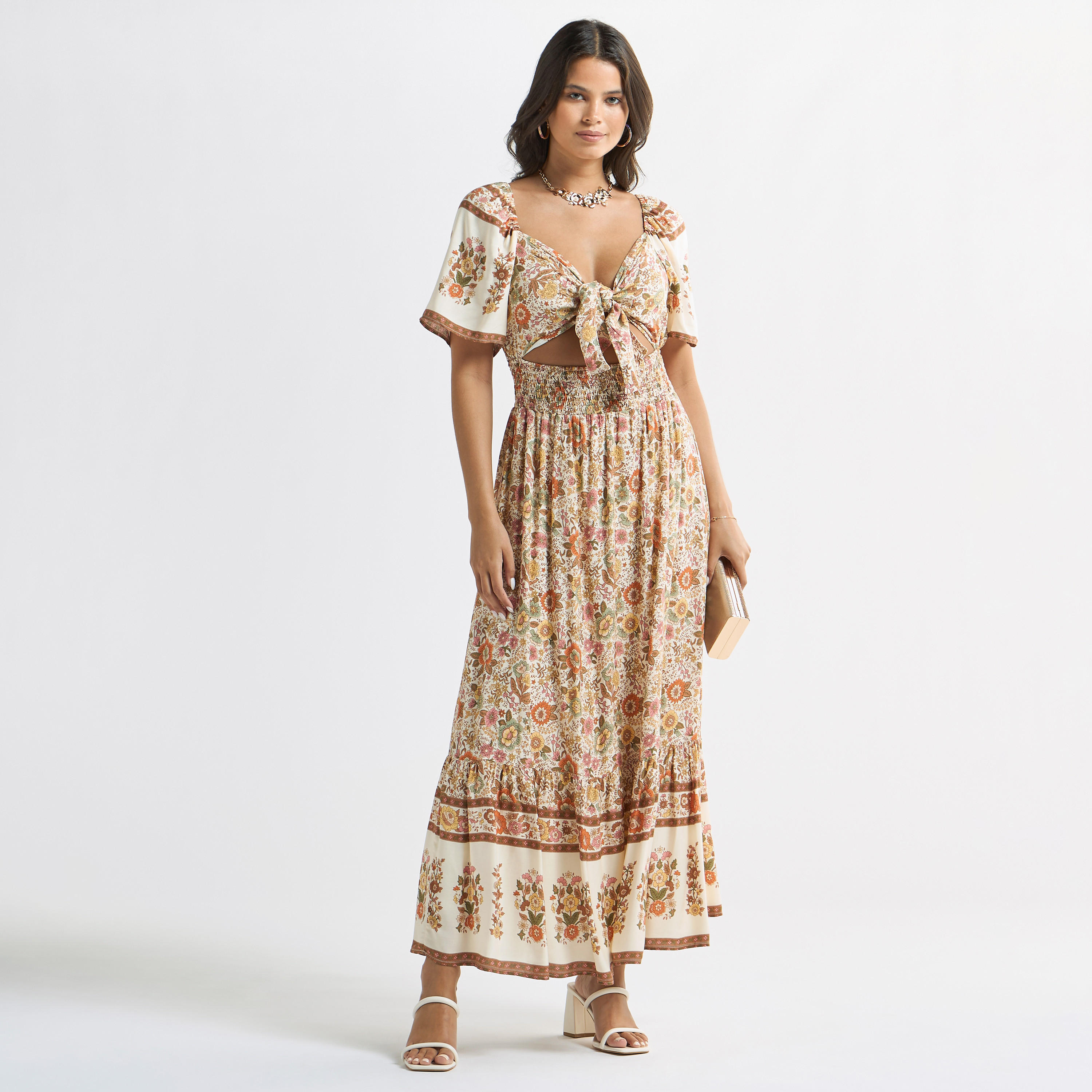فستان فيسكوز متعدد الطبقات بطبعات زهرية وتفاصيل مفرغة وأربطة-women-clothing-dresses-image-1