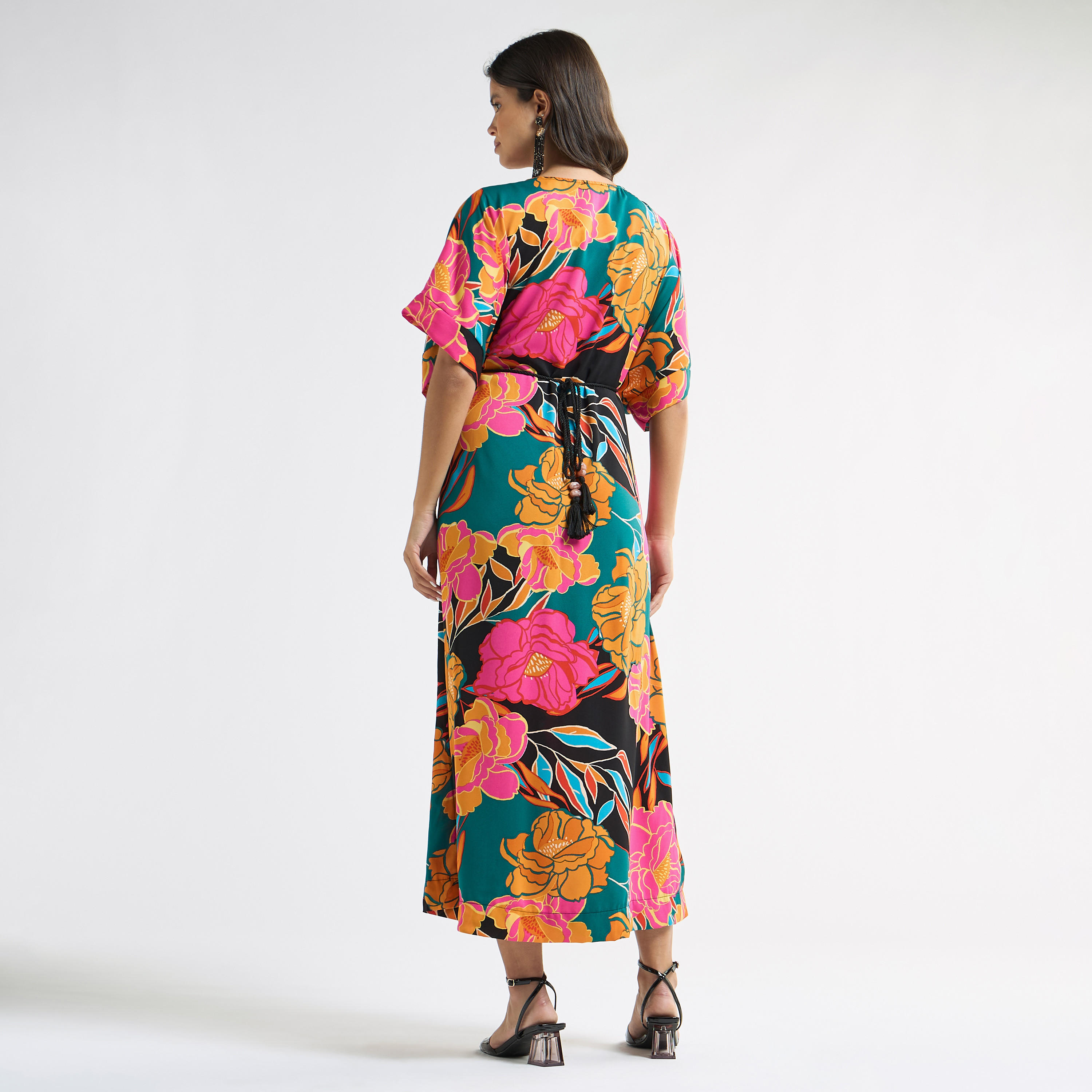 All-Over Floral Print V-neck Dress with Tie-Up Belt-women-clothing-dresses-image-14