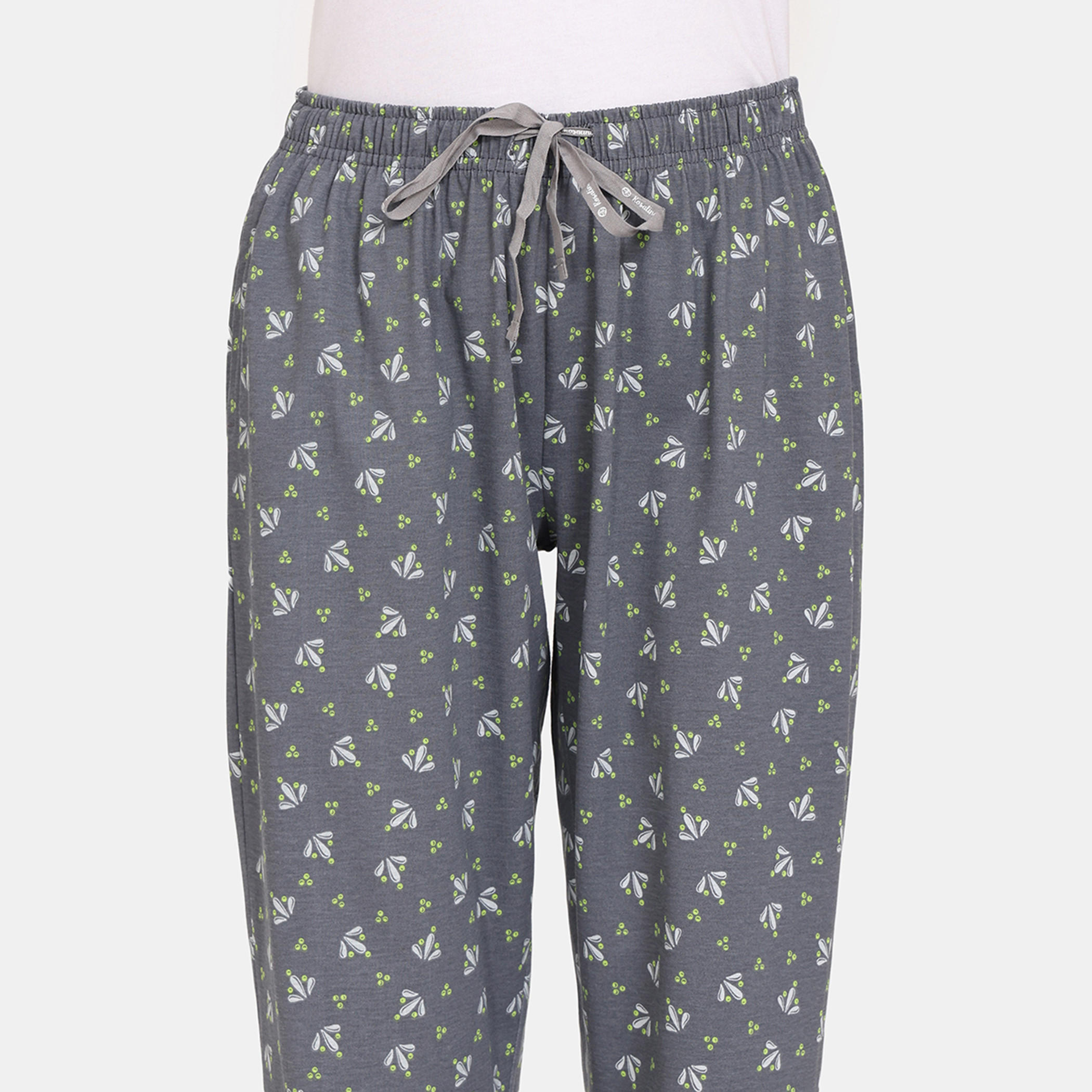 بنطلونات بيجاما برباط إغلاق وطبعات من زيفامي - طقم من قطعتن-women-clothing-nightwear-pyjamas-bottoms-image-3