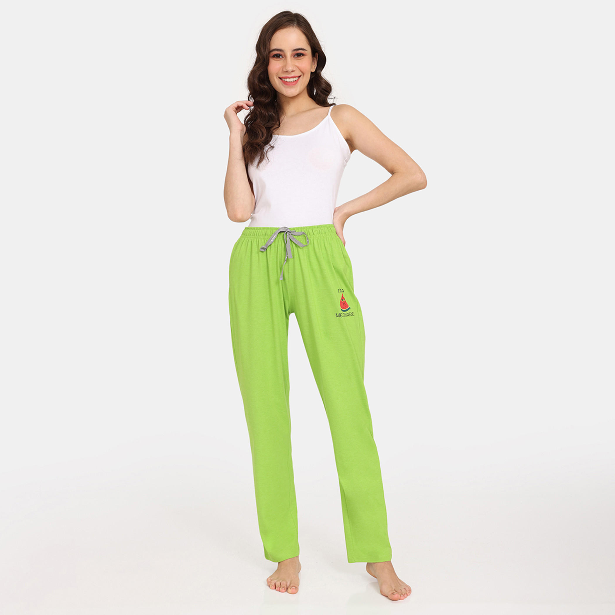 بنطلونات بيجاما برباط إغلاق وطبعات من زيفامي - طقم من قطعتن-women-clothing-nightwear-pyjamas-bottoms-image-7