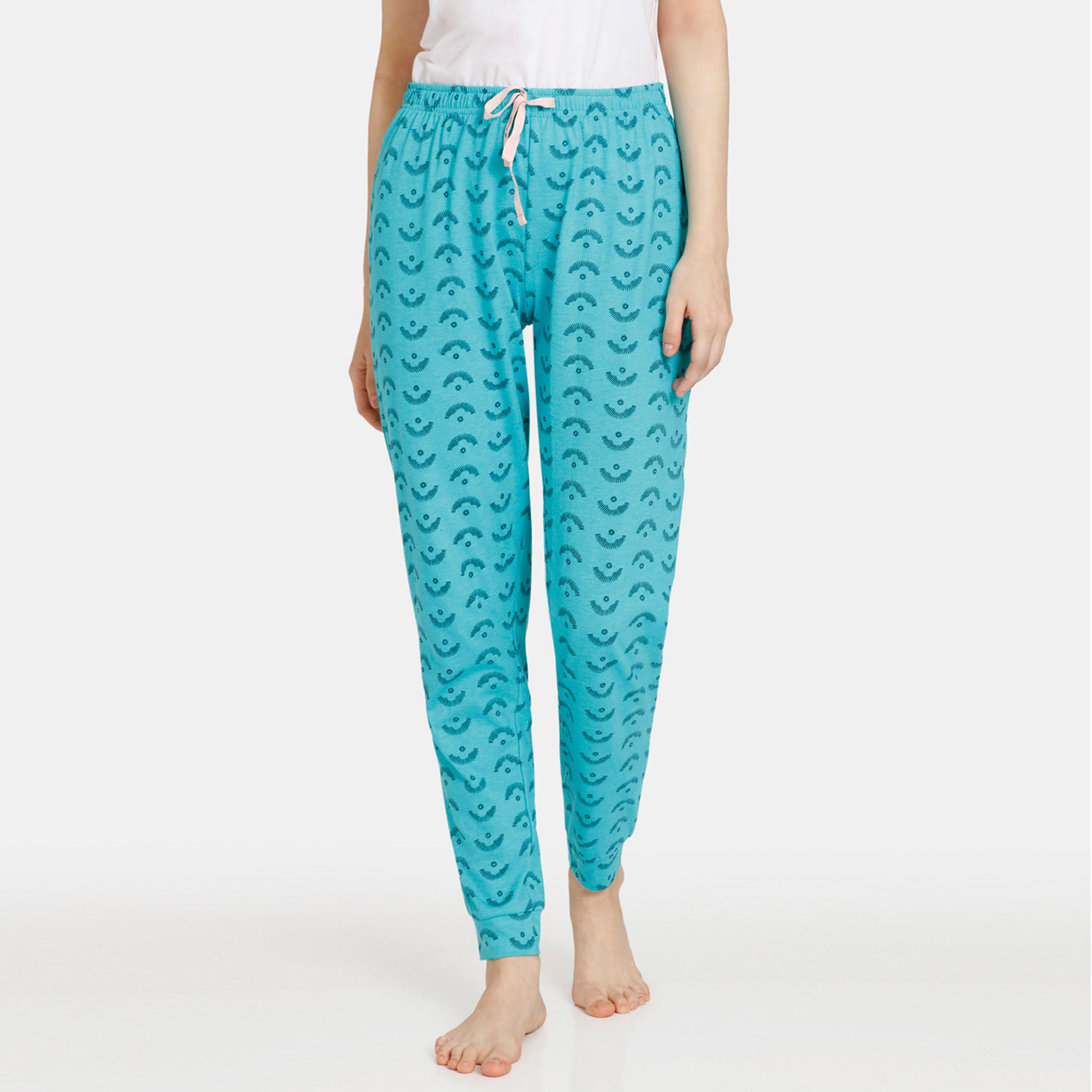 بنطلونات بيجاما برباط إغلاق وطبعات من زيفامي - طقم من قطعتين-women-clothing-nightwear-pyjamas-bottoms-image-7
