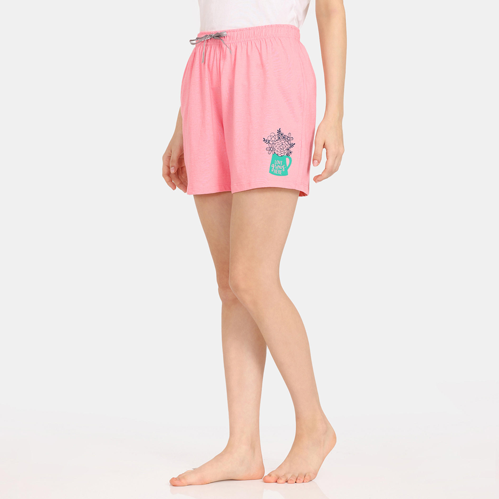 شورت بطبعات زهرية ورباط إغلاق من زيفامي - طقم من قطعتين-women-clothing-nightwear-pyjamas-bottoms-image-5