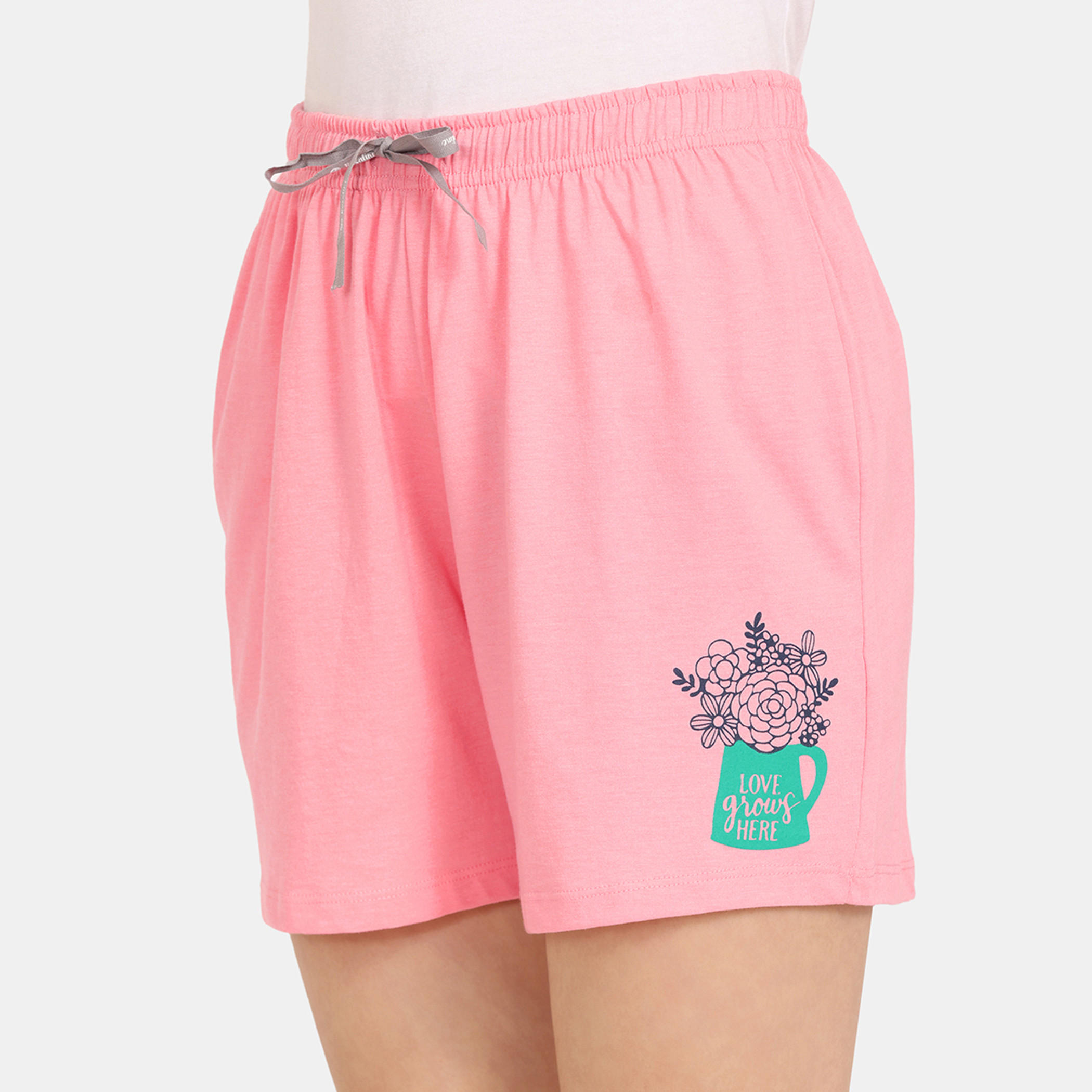 شورت بطبعات زهرية ورباط إغلاق من زيفامي - طقم من قطعتين-women-clothing-nightwear-pyjamas-bottoms-image-8