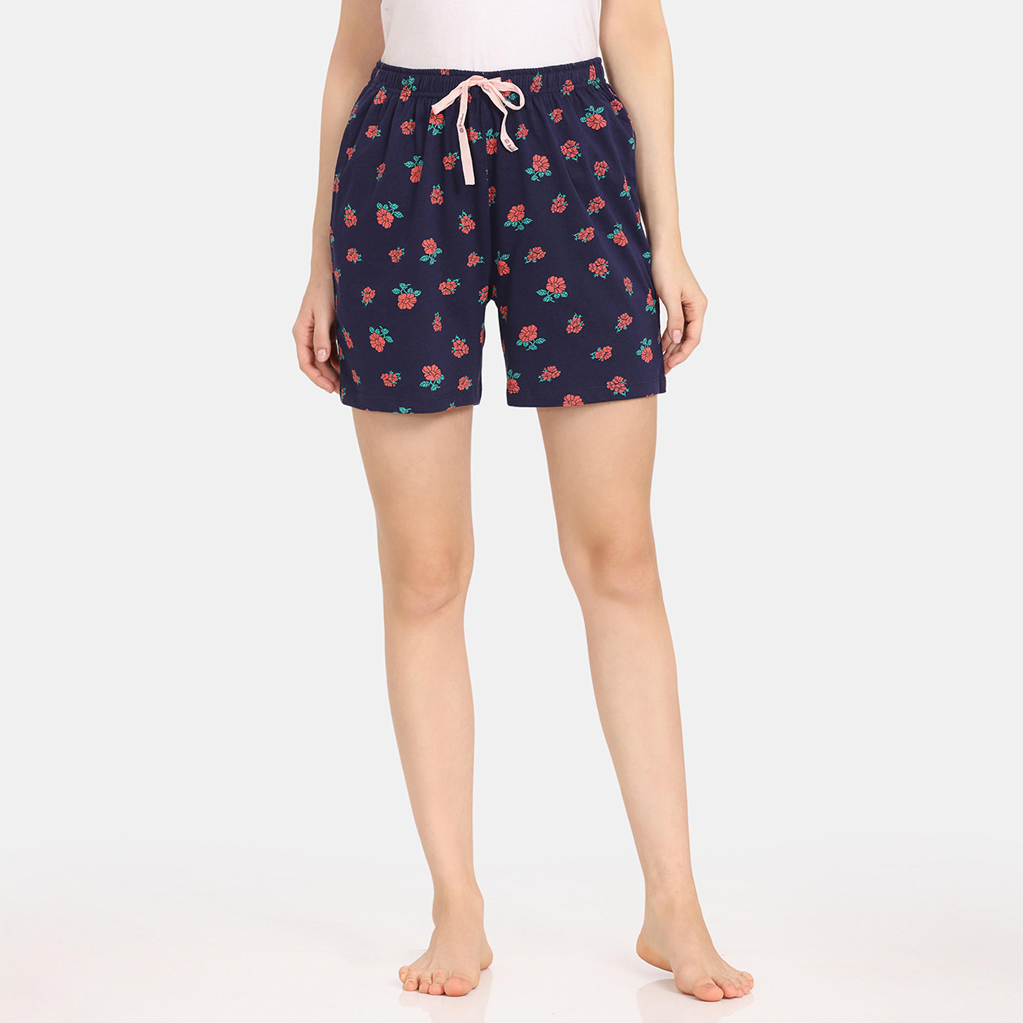شورت بطبعات زهرية ورباط إغلاق من زيفامي - طقم من قطعتين-women-clothing-nightwear-pyjamas-bottoms-image-9