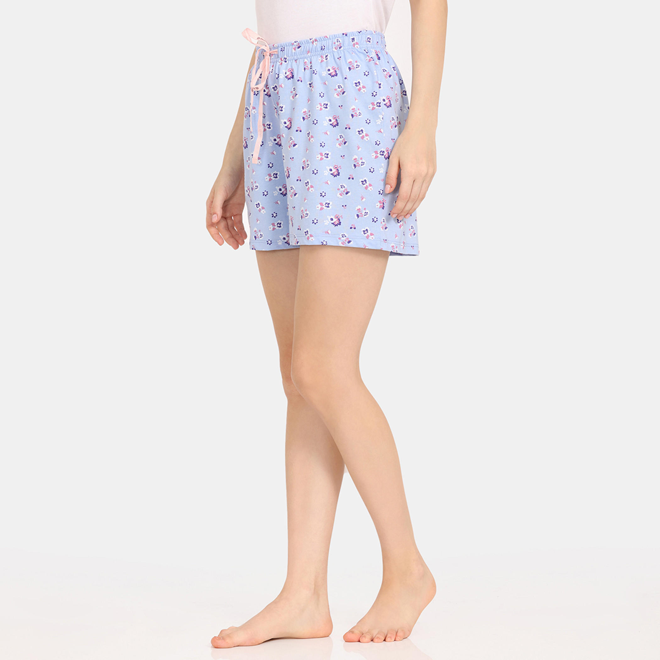 شورت بطبعات زهرية ورباط إغلاق من زيفامي - طقم من قطعتين-women-clothing-nightwear-pyjamas-bottoms-image-21