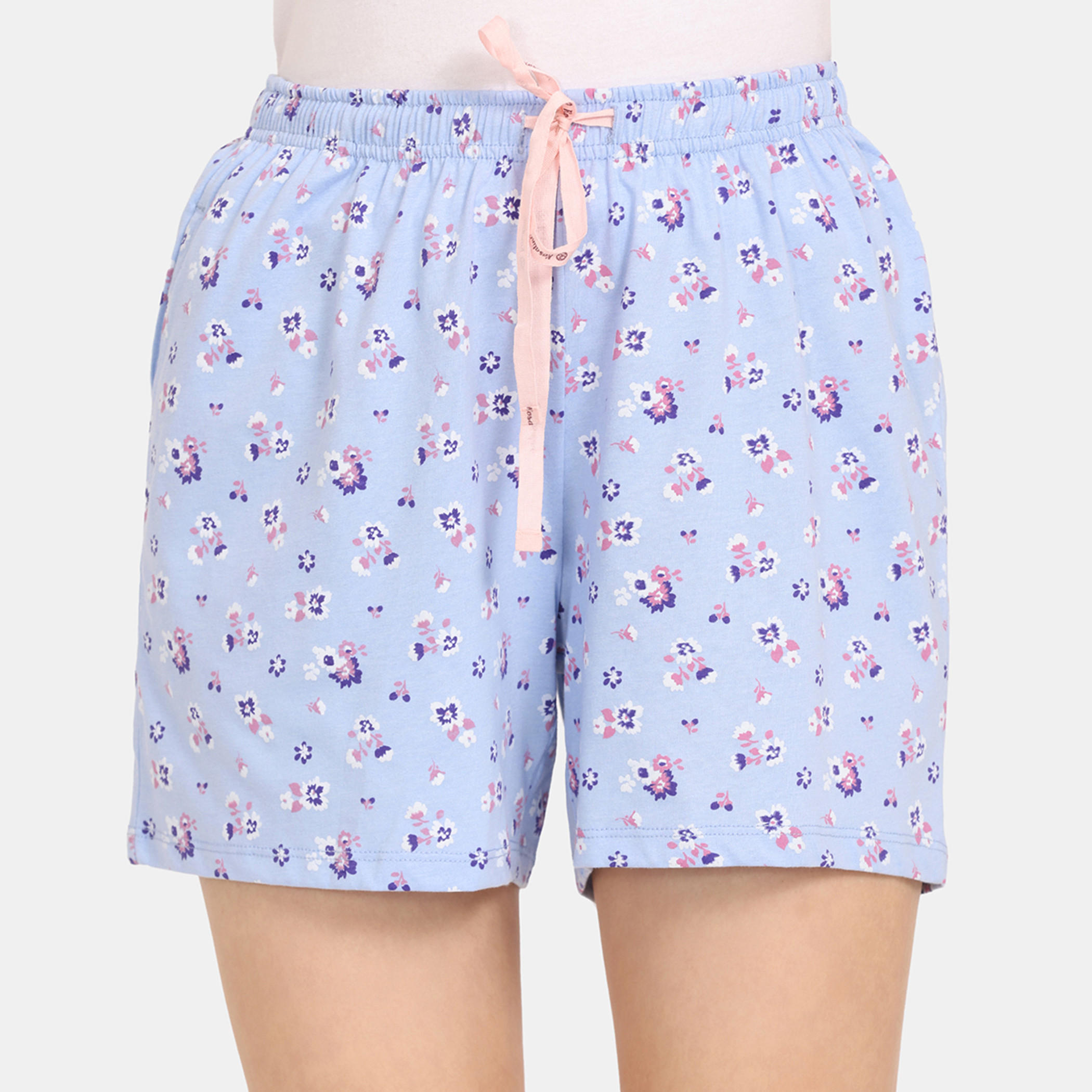 شورت بطبعات زهرية ورباط إغلاق من زيفامي - طقم من قطعتين-women-clothing-nightwear-pyjamas-bottoms-image-14