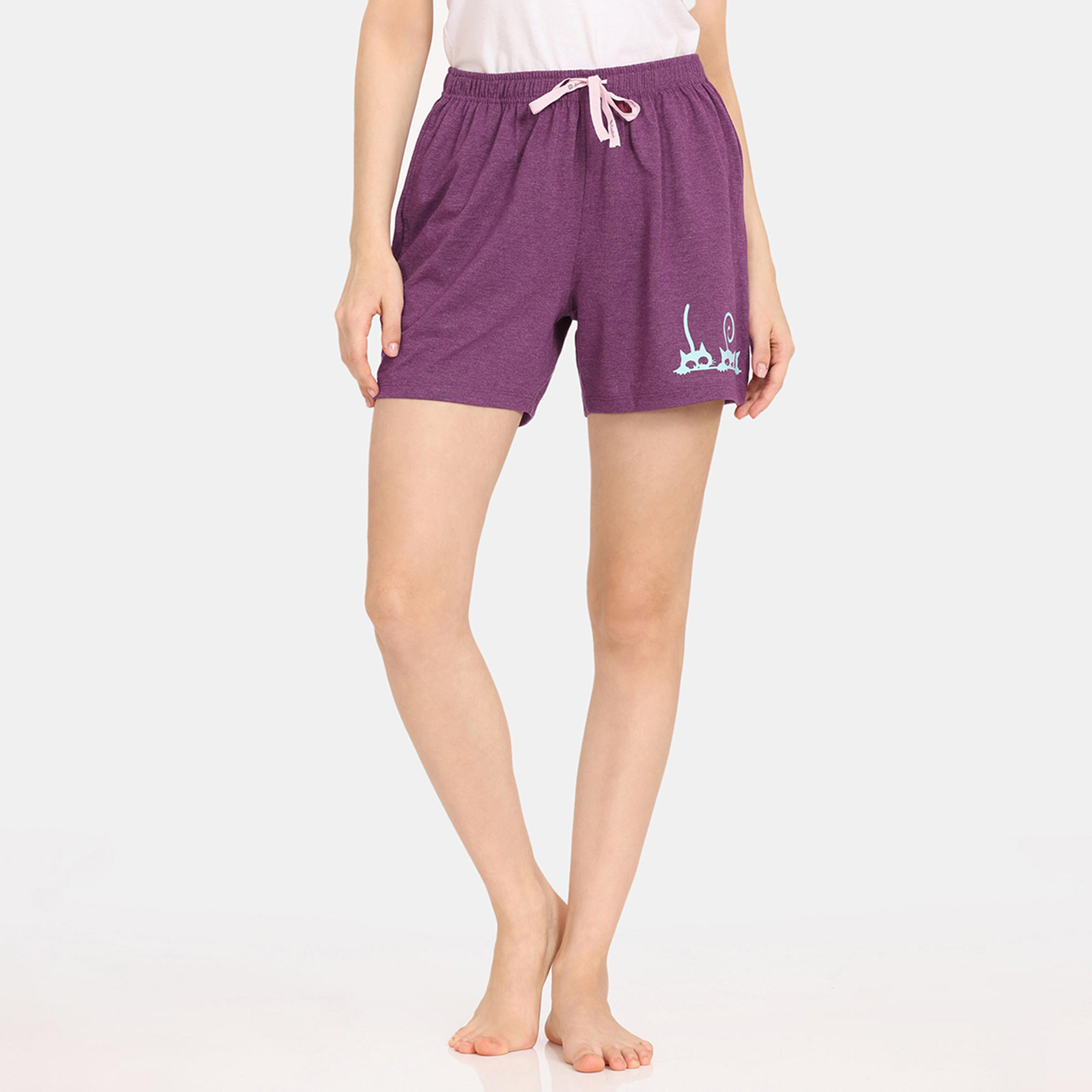 شورت بطبعات زهرية ورباط إغلاق من زيفامي - طقم من قطعتين-women-clothing-nightwear-pyjamas-bottoms-image-15