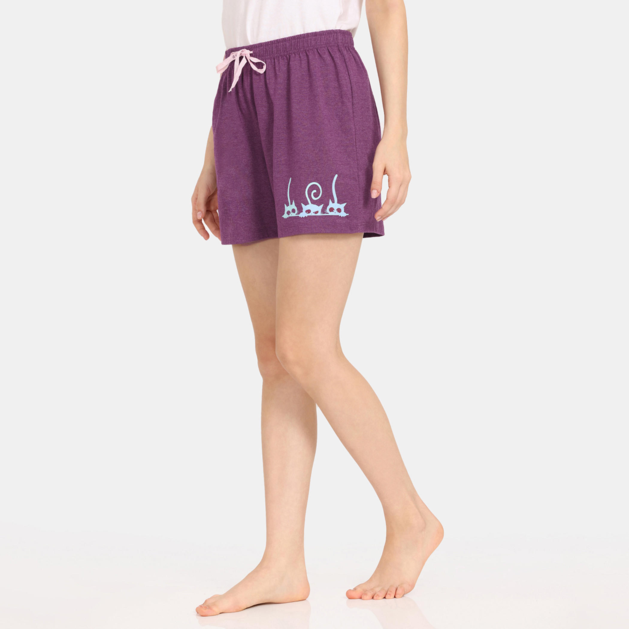 شورت بطبعات زهرية ورباط إغلاق من زيفامي - طقم من قطعتين-women-clothing-nightwear-pyjamas-bottoms-image-16