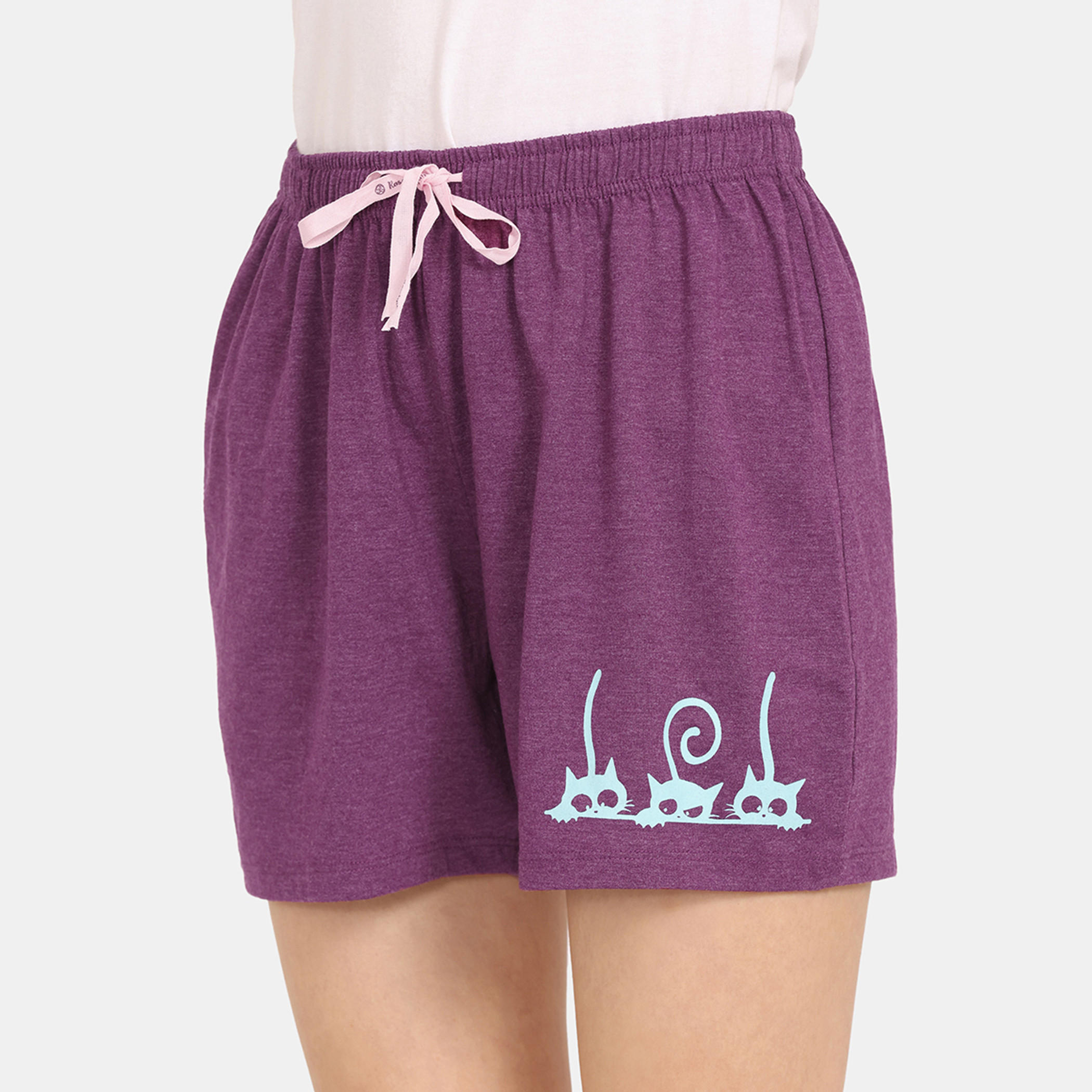 شورت بطبعات زهرية ورباط إغلاق من زيفامي - طقم من قطعتين-women-clothing-nightwear-pyjamas-bottoms-image-19