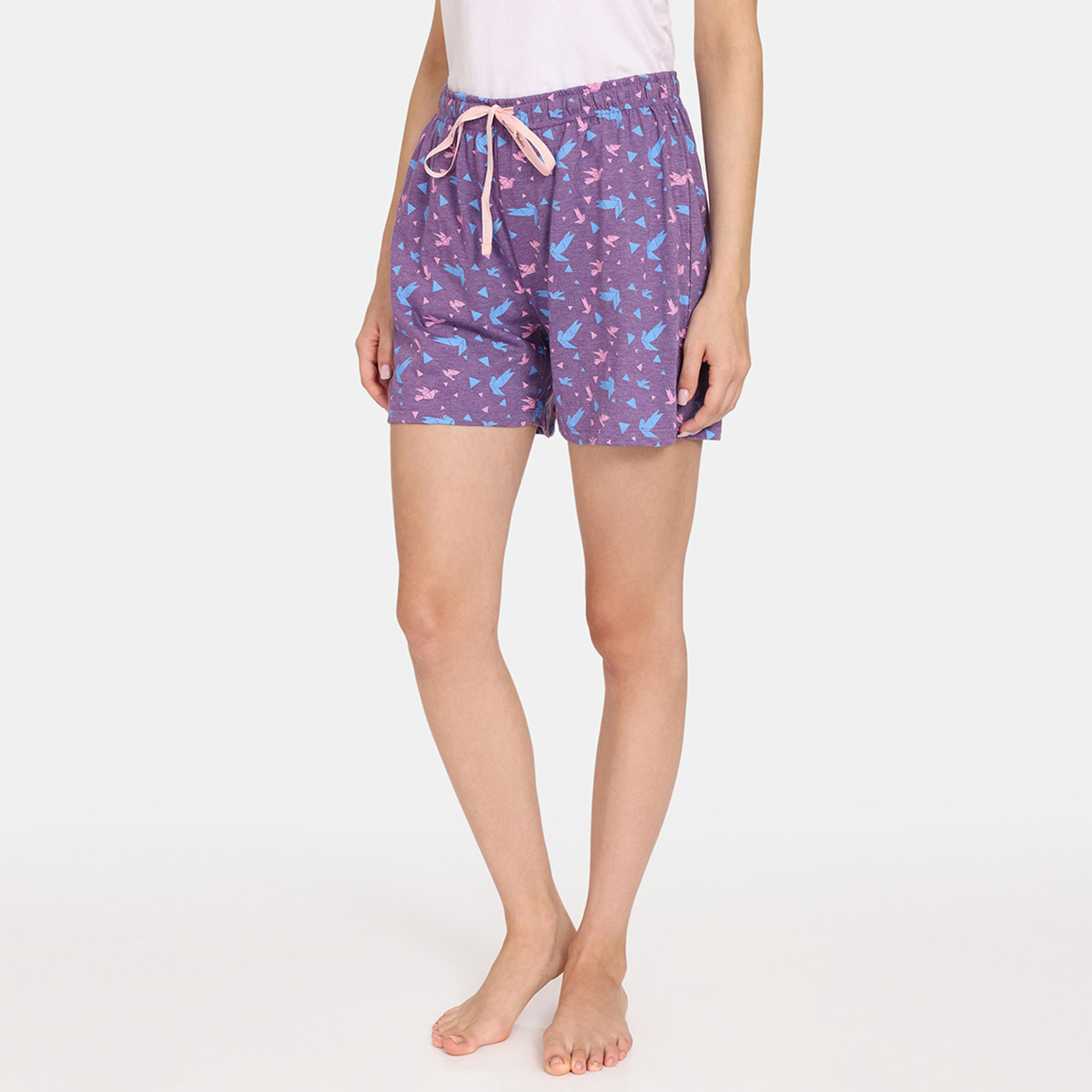 شورت بطبعات زهرية ورباط إغلاق من زيفامي - طقم من قطعتين-women-clothing-nightwear-pyjamas-bottoms-image-32