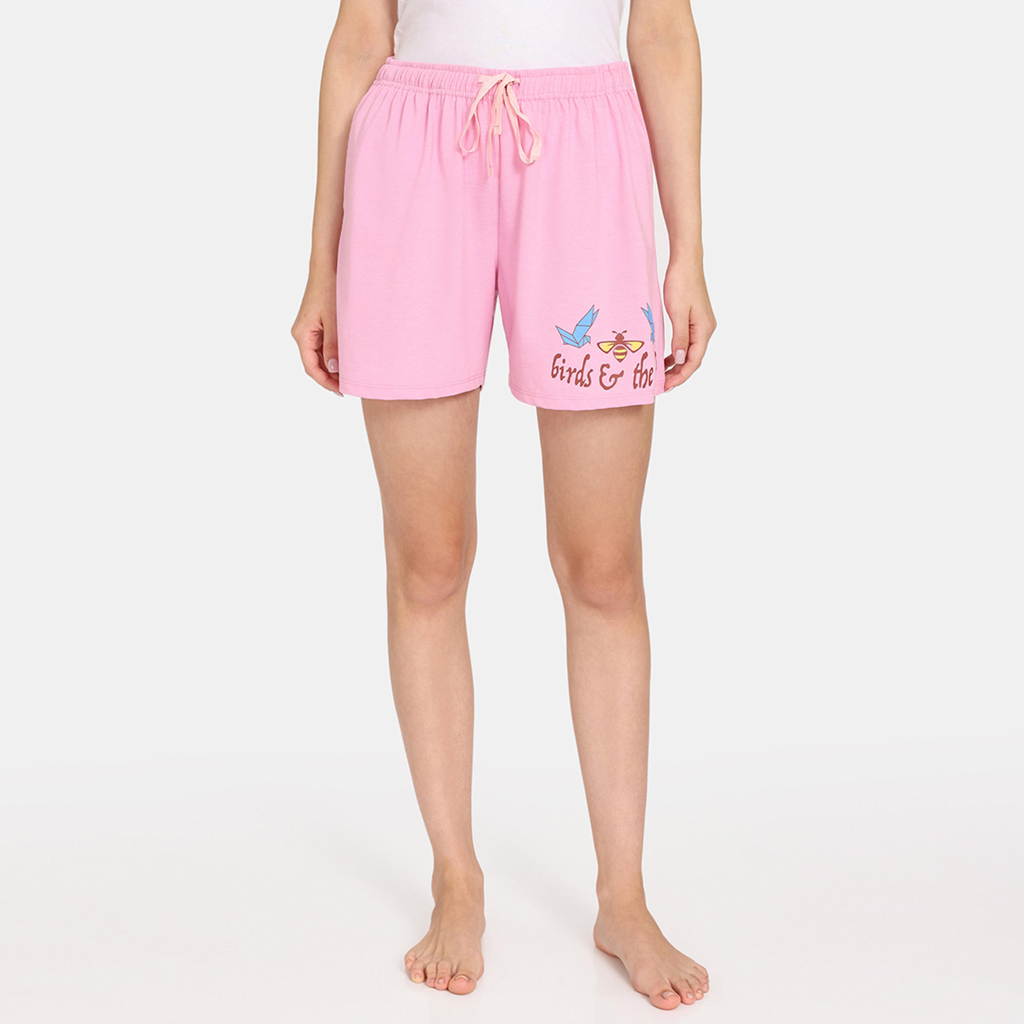 شورت بطبعات زهرية ورباط إغلاق من زيفامي - طقم من قطعتين-women-clothing-nightwear-pyjamas-bottoms-image-26