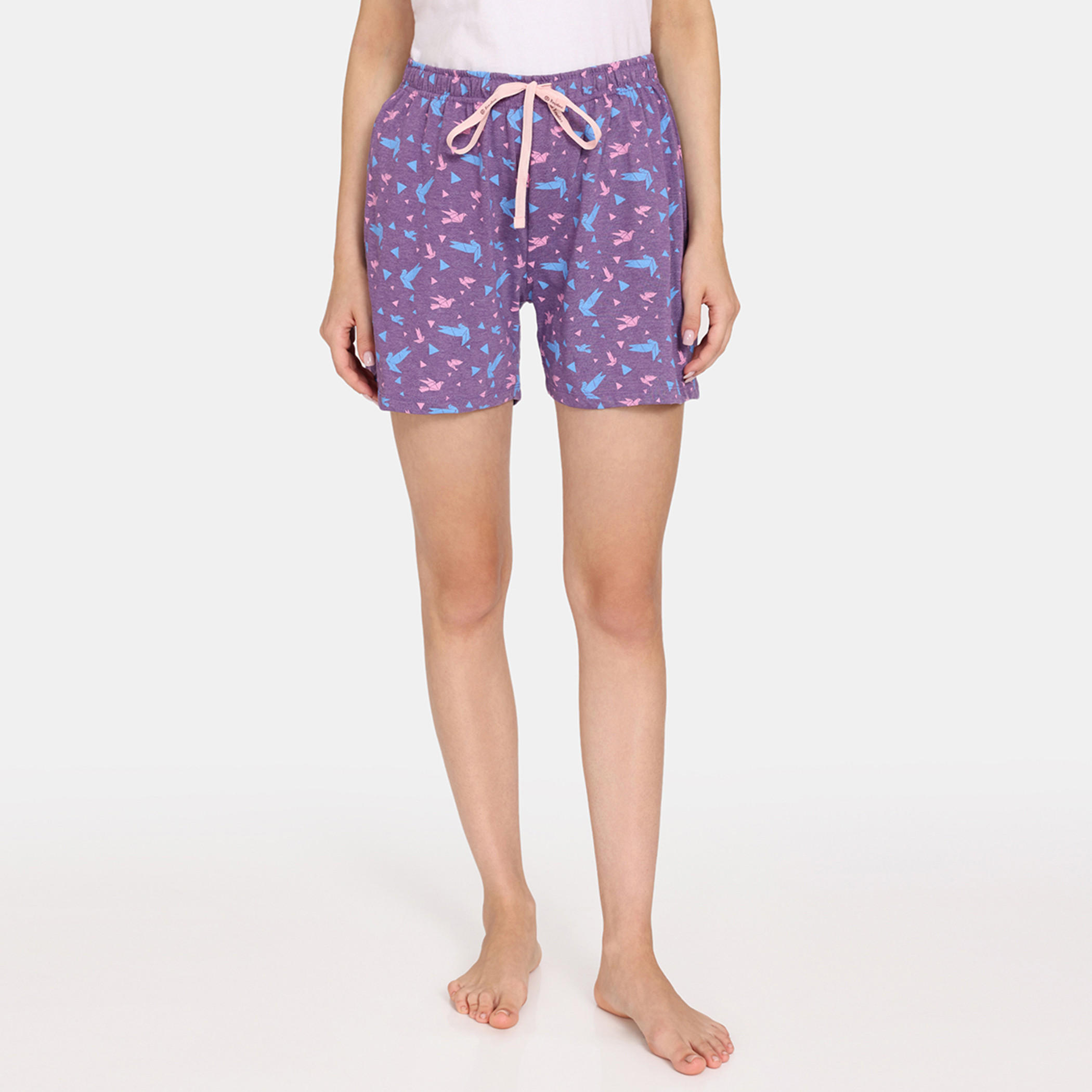 شورت بطبعات زهرية ورباط إغلاق من زيفامي - طقم من قطعتين-women-clothing-nightwear-pyjamas-bottoms-image-31