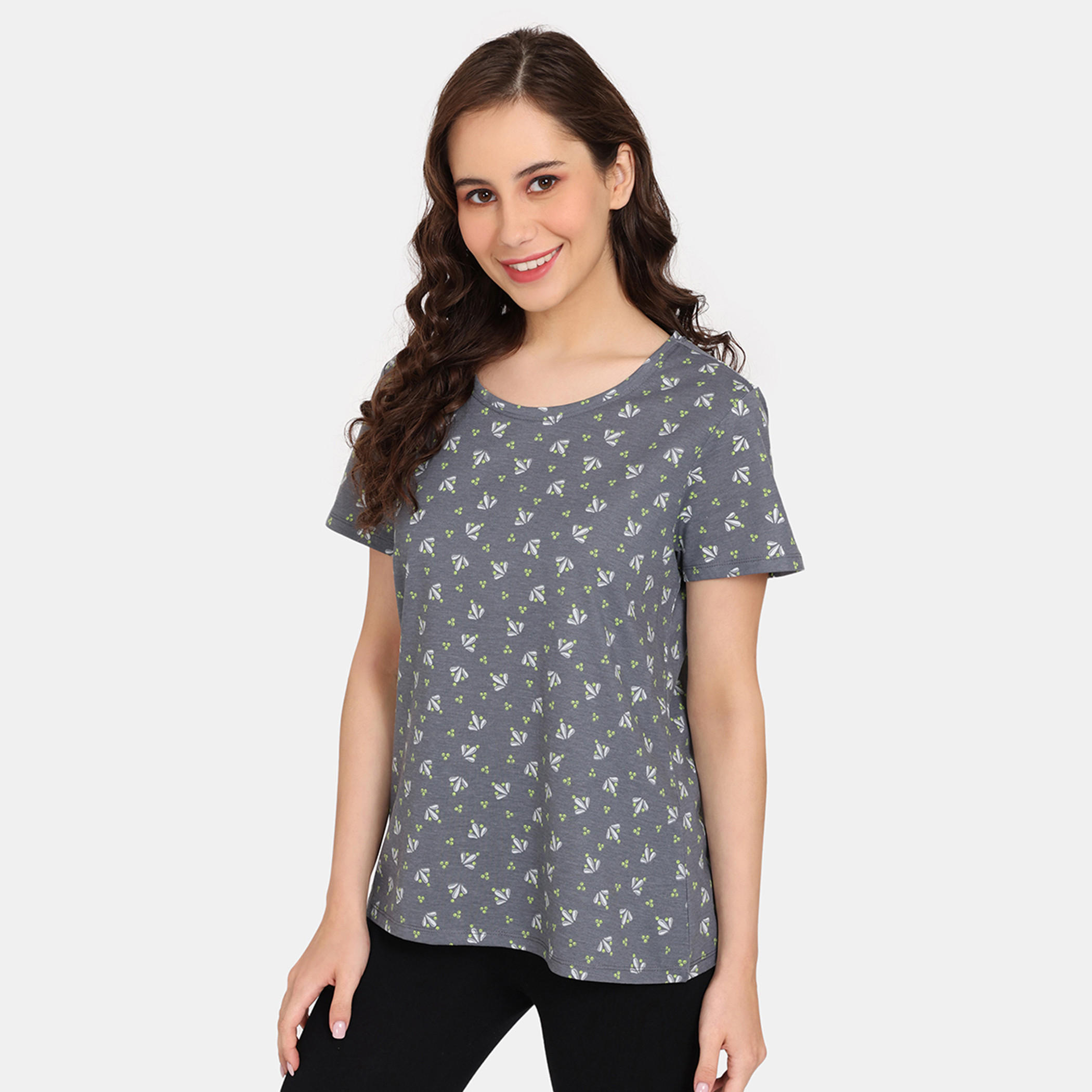 تيشيرتات بأكمام قصيرة وطبعات من زيفامي - طقم من قطعتين-women-clothing-nightwear-pyjamas-tops-image-10