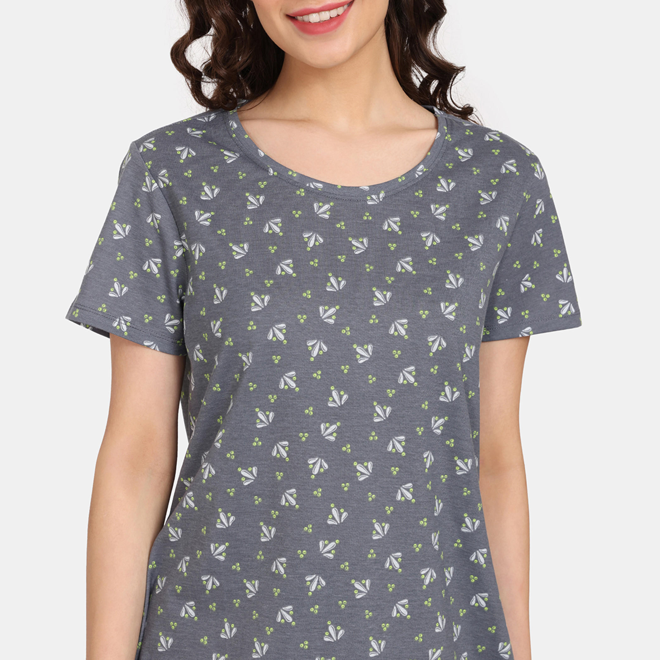تيشيرتات بأكمام قصيرة وطبعات من زيفامي - طقم من قطعتين-women-clothing-nightwear-pyjamas-tops-image-3