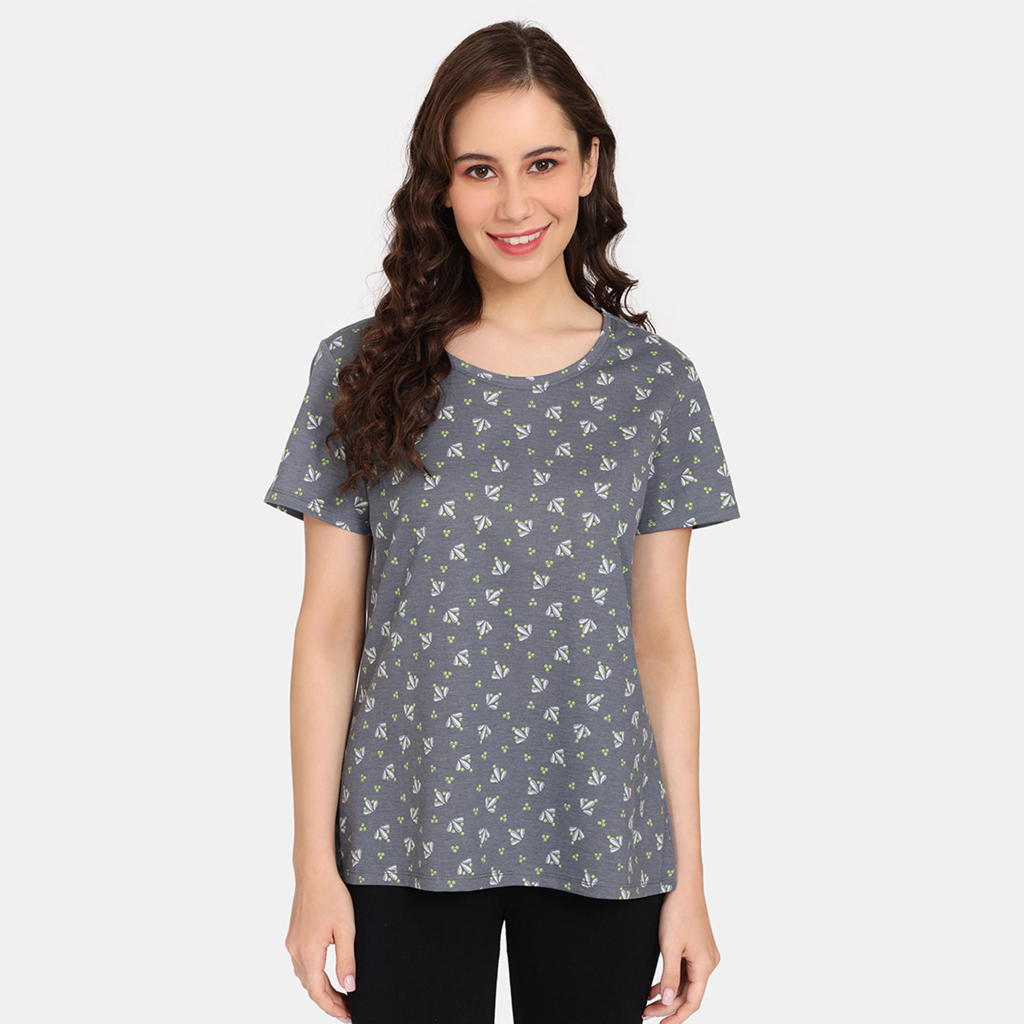 تيشيرتات بأكمام قصيرة وطبعات من زيفامي - طقم من قطعتين-women-clothing-nightwear-pyjamas-tops-image-9