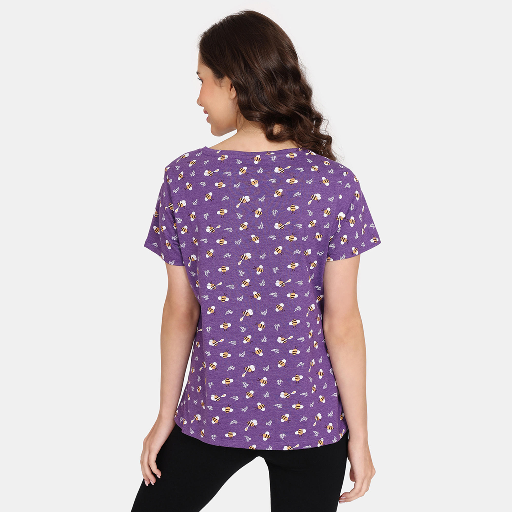تيشيرتات بأكمام قصيرة وطبعات من زيفامي - طقم من قطعتين-women-clothing-nightwear-pyjamas-tops-image-6
