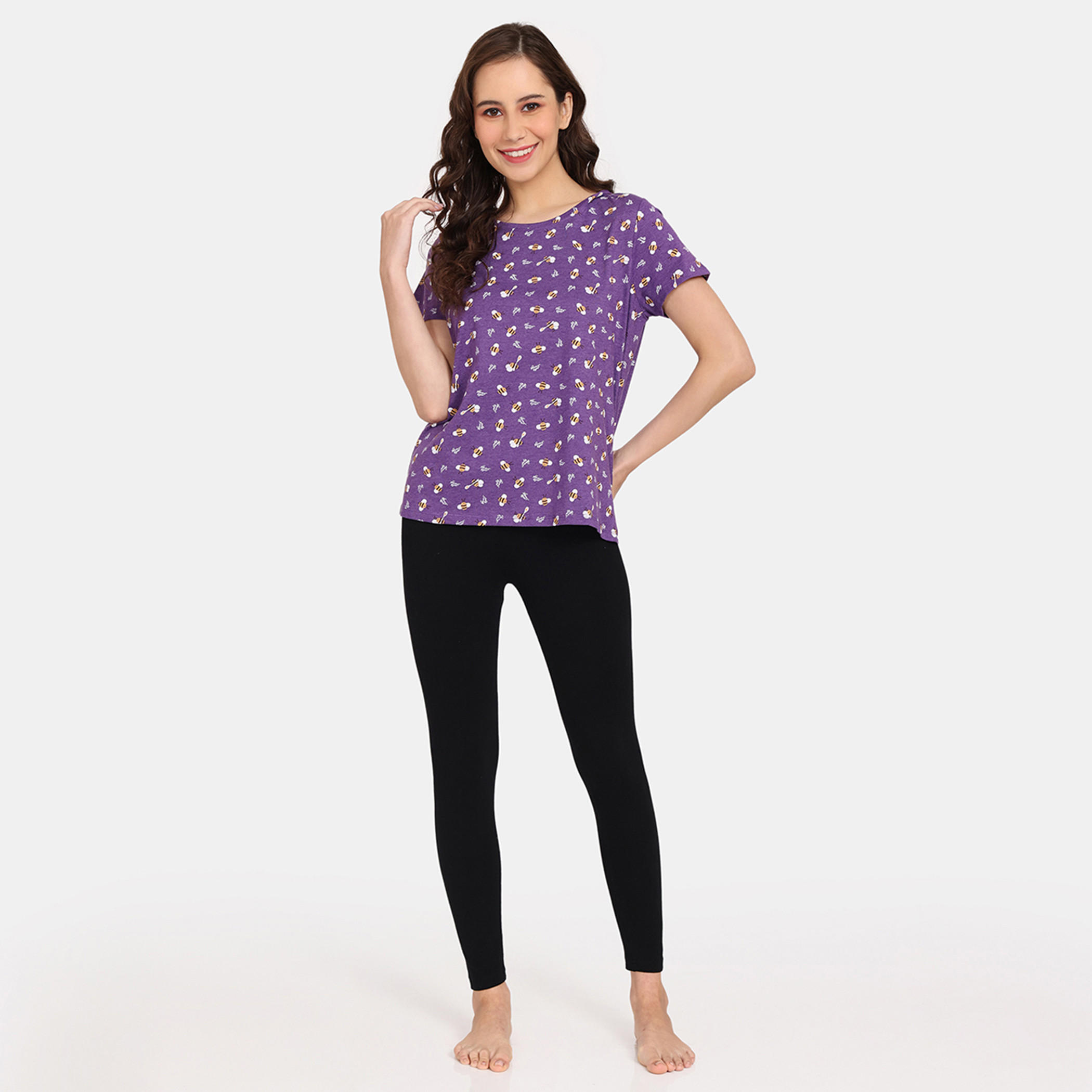 تيشيرتات بأكمام قصيرة وطبعات من زيفامي - طقم من قطعتين-women-clothing-nightwear-pyjamas-tops-image-7