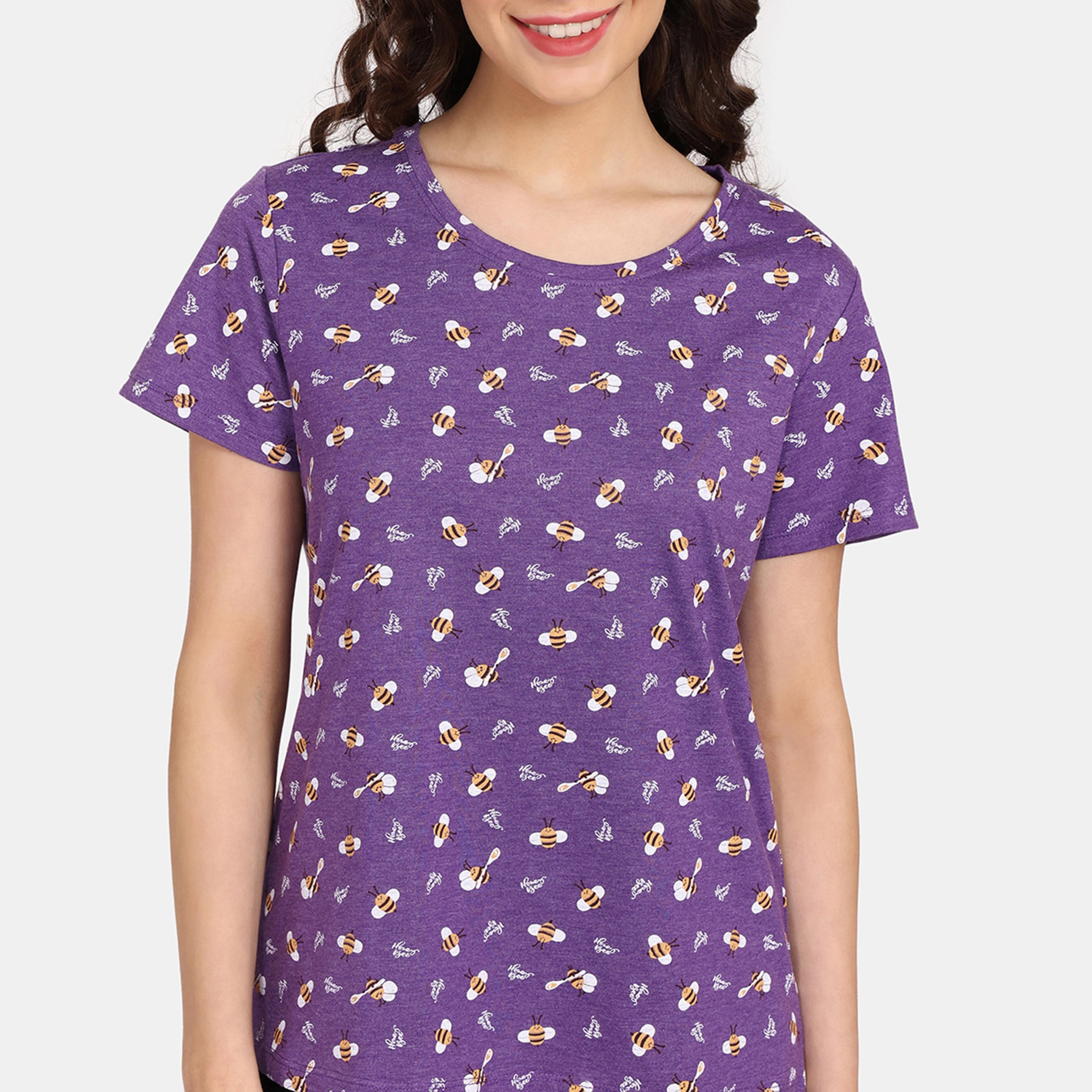 تيشيرتات بأكمام قصيرة وطبعات من زيفامي - طقم من قطعتين-women-clothing-nightwear-pyjamas-tops-image-8