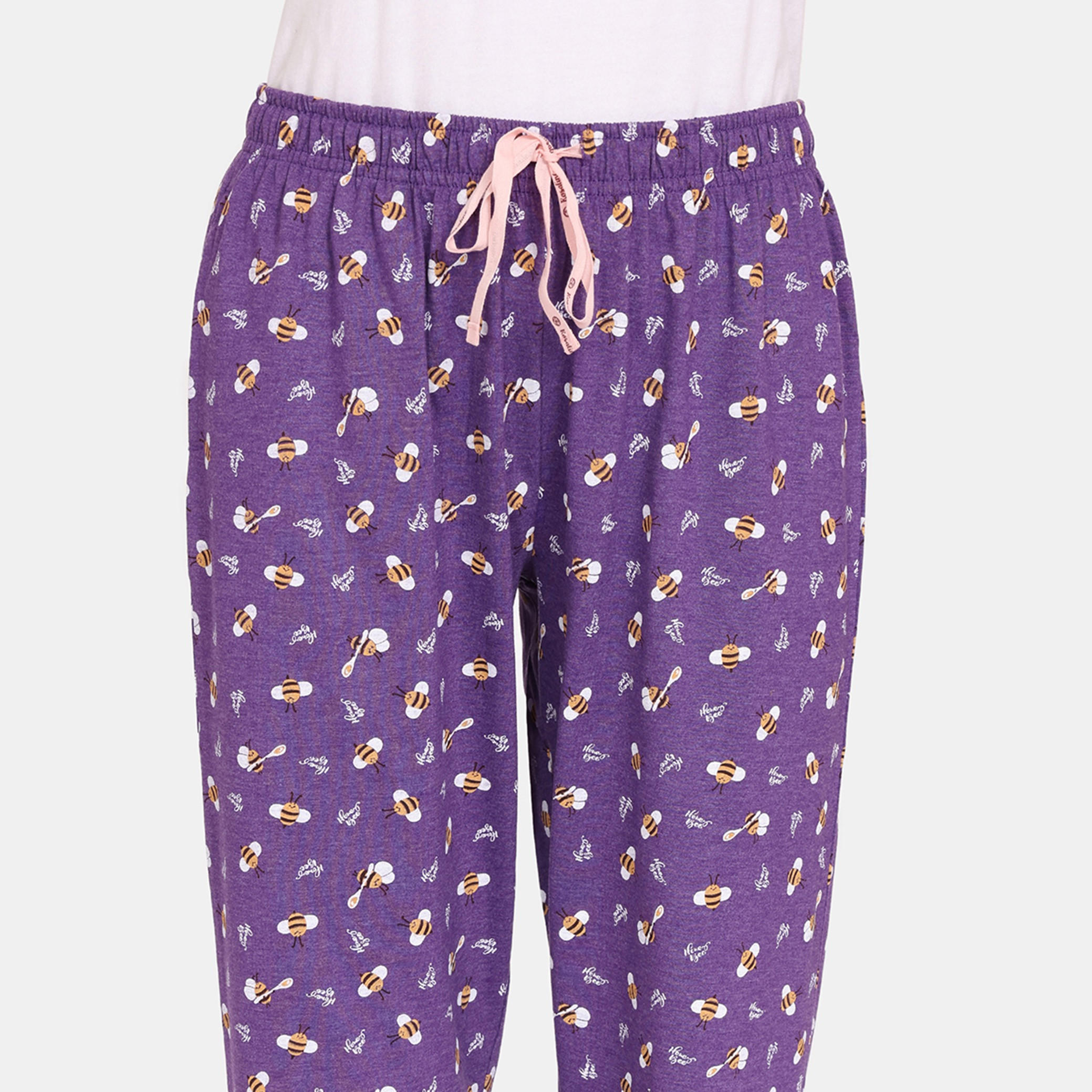 بنطلونات بيجاما برباط إغلاق وطبعات من زيفامي - طقم من قطعتين-women-clothing-nightwear-pyjamas-bottoms-image-3