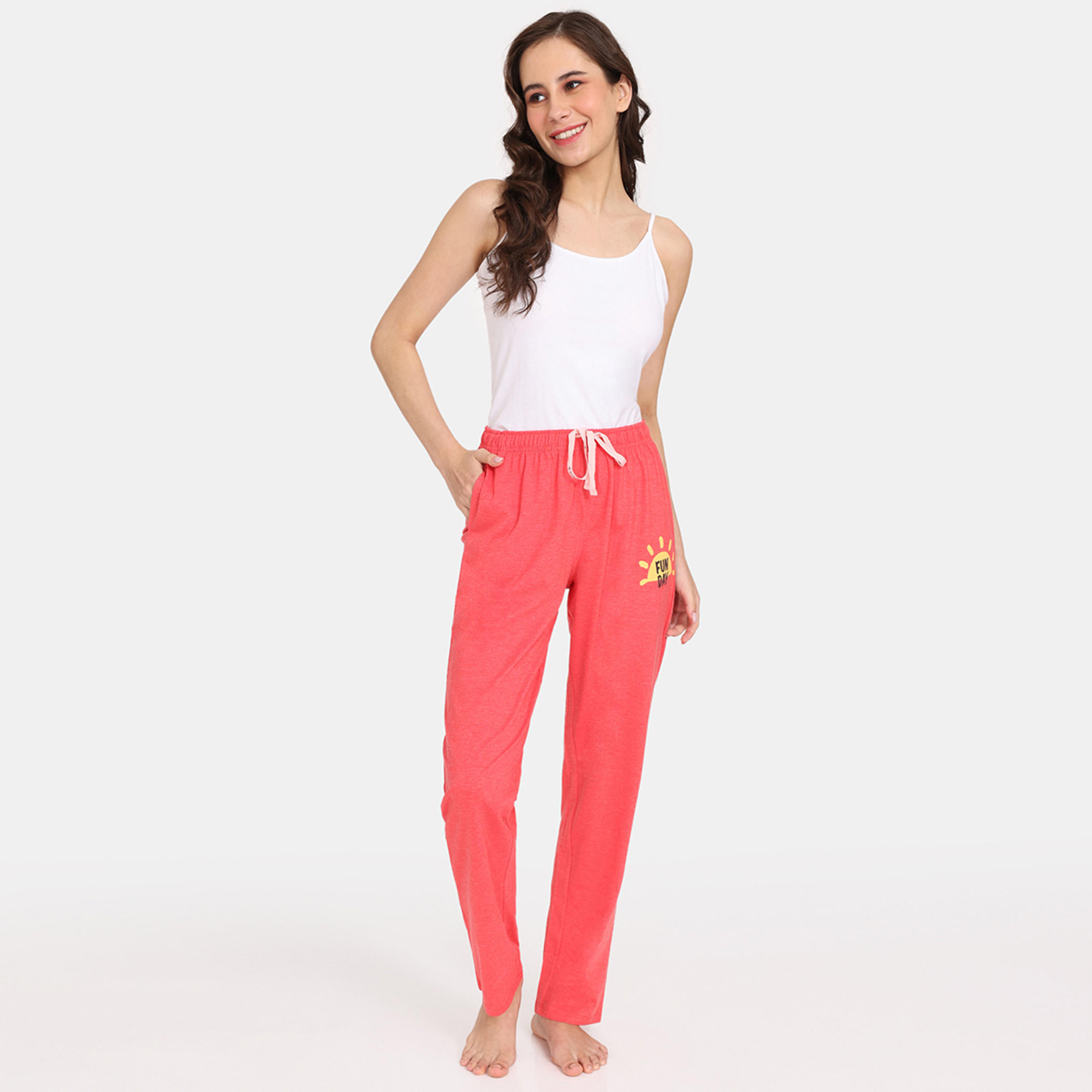 بنطلونات بيجاما برباط إغلاق وطبعات من زيفامي - طقم من قطعتين-women-clothing-nightwear-pyjamas-bottoms-image-7