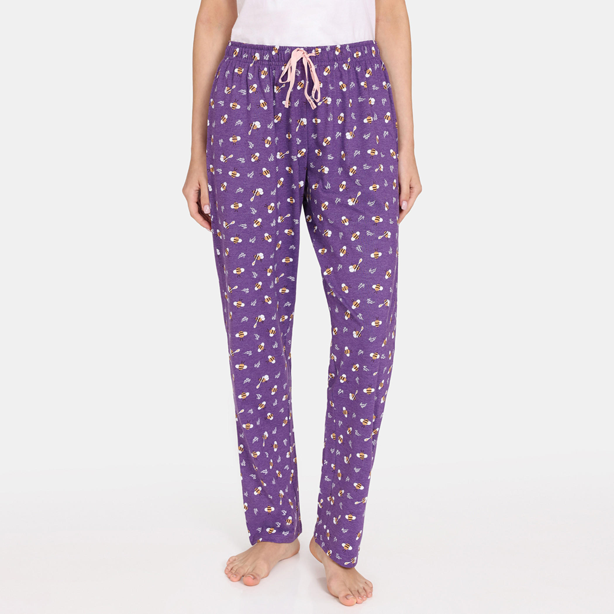 بنطلونات بيجاما برباط إغلاق وطبعات من زيفامي - طقم من قطعتين-women-clothing-nightwear-pyjamas-bottoms-image-9