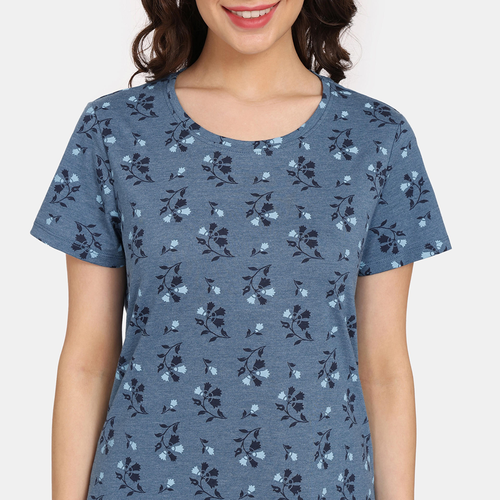 تيشيرتات بأكمام قصيرة وطبعات من زيفامي - طقم من قطعتين-women-clothing-nightwear-pyjamas-tops-image-3