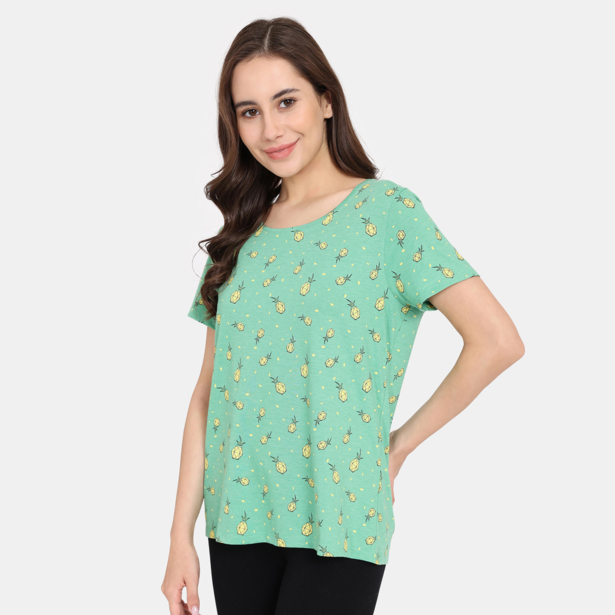 تيشيرتات بأكمام قصيرة وطبعات من زيفامي - طقم من قطعتين-women-clothing-nightwear-pyjamas-tops-image-43