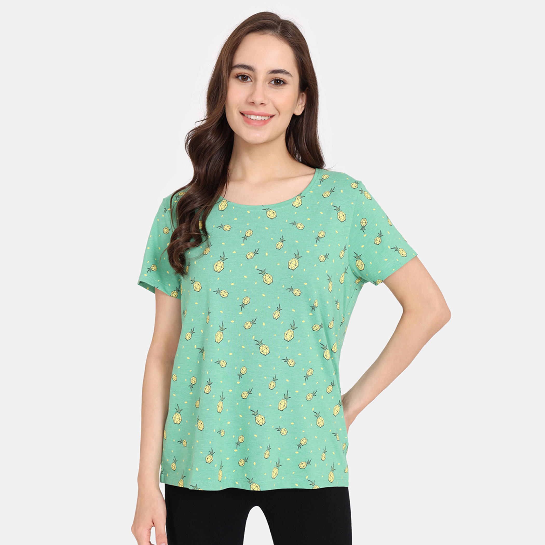 تيشيرتات بأكمام قصيرة وطبعات من زيفامي - طقم من قطعتين-women-clothing-nightwear-pyjamas-tops-image-42