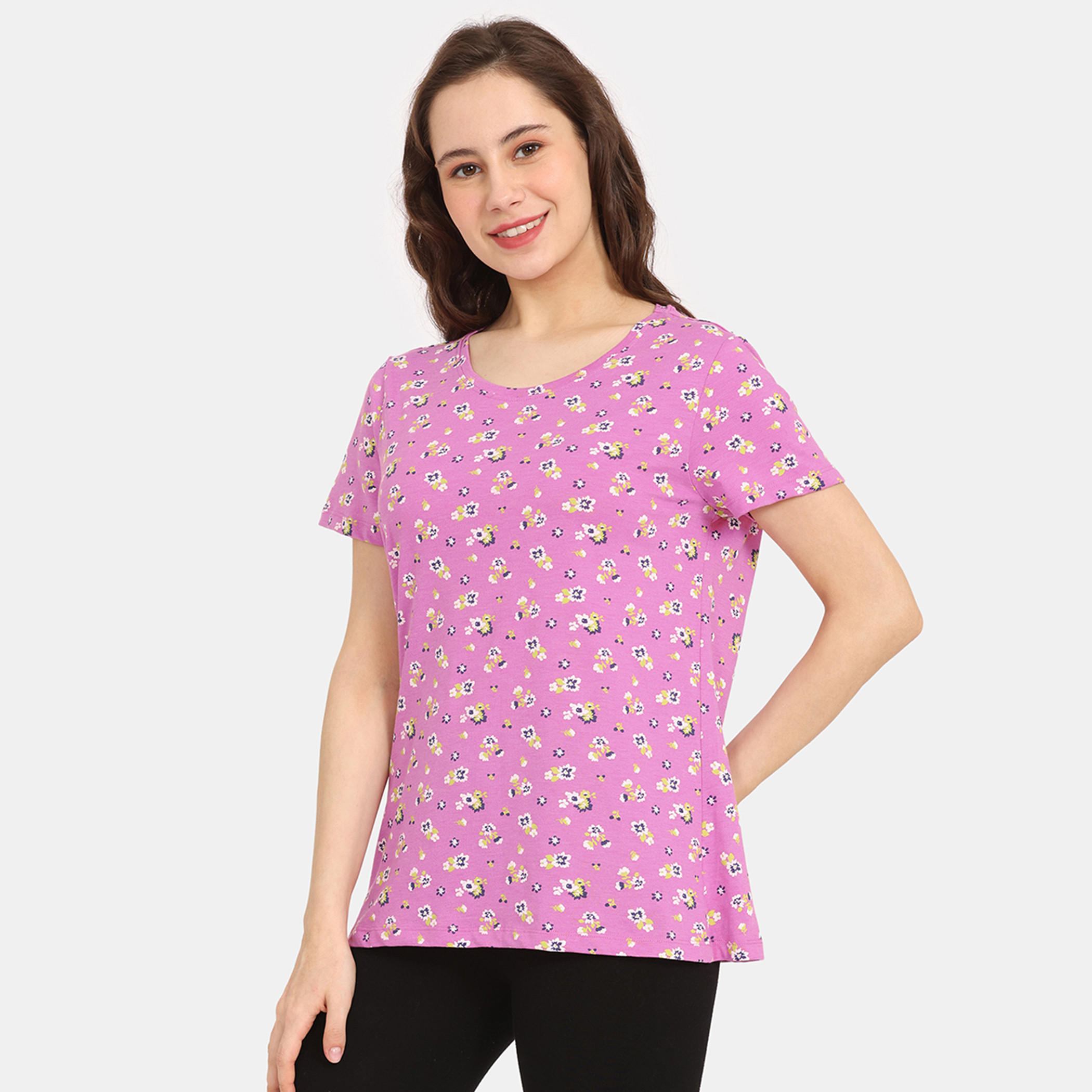تيشيرتات بأكمام قصيرة وطبعات من زيفامي - طقم من قطعتين-women-clothing-nightwear-pyjamas-tops-image-54