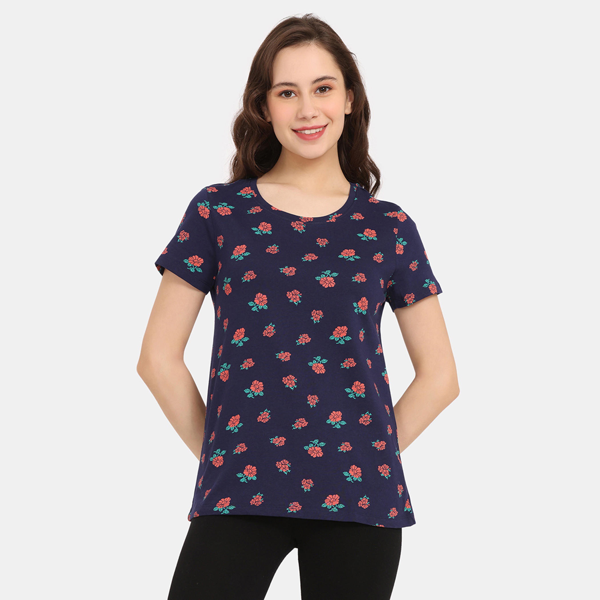 تيشيرتات بأكمام قصيرة وطبعات من زيفامي - طقم من قطعتين-women-clothing-nightwear-pyjamas-tops-image-64