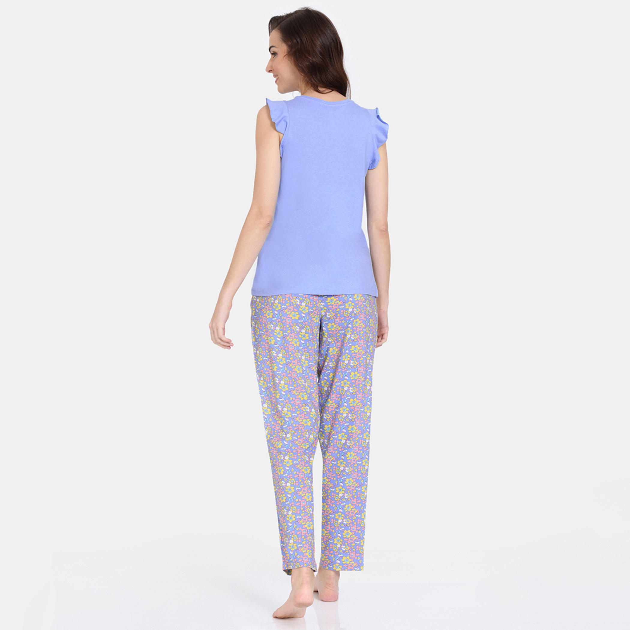 Zivame Floral Print Sleeveless Top and Pyjama Set-women-clothing-nightwear-pyjamas-longsets-image-3