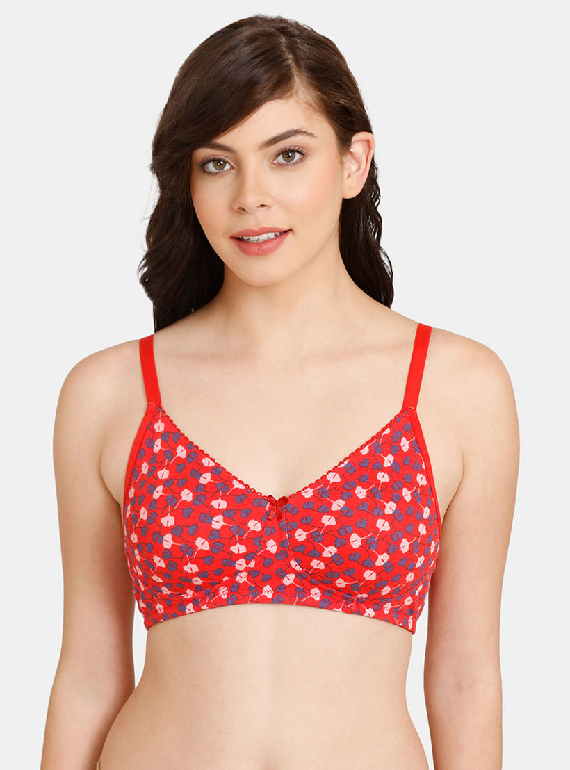 صدريّة بتفاصيل دانتيل وطبعات أزهار وحمّالات قابلة للتّعديل من زيفامي-women-clothing-lingerie-bras-image-1