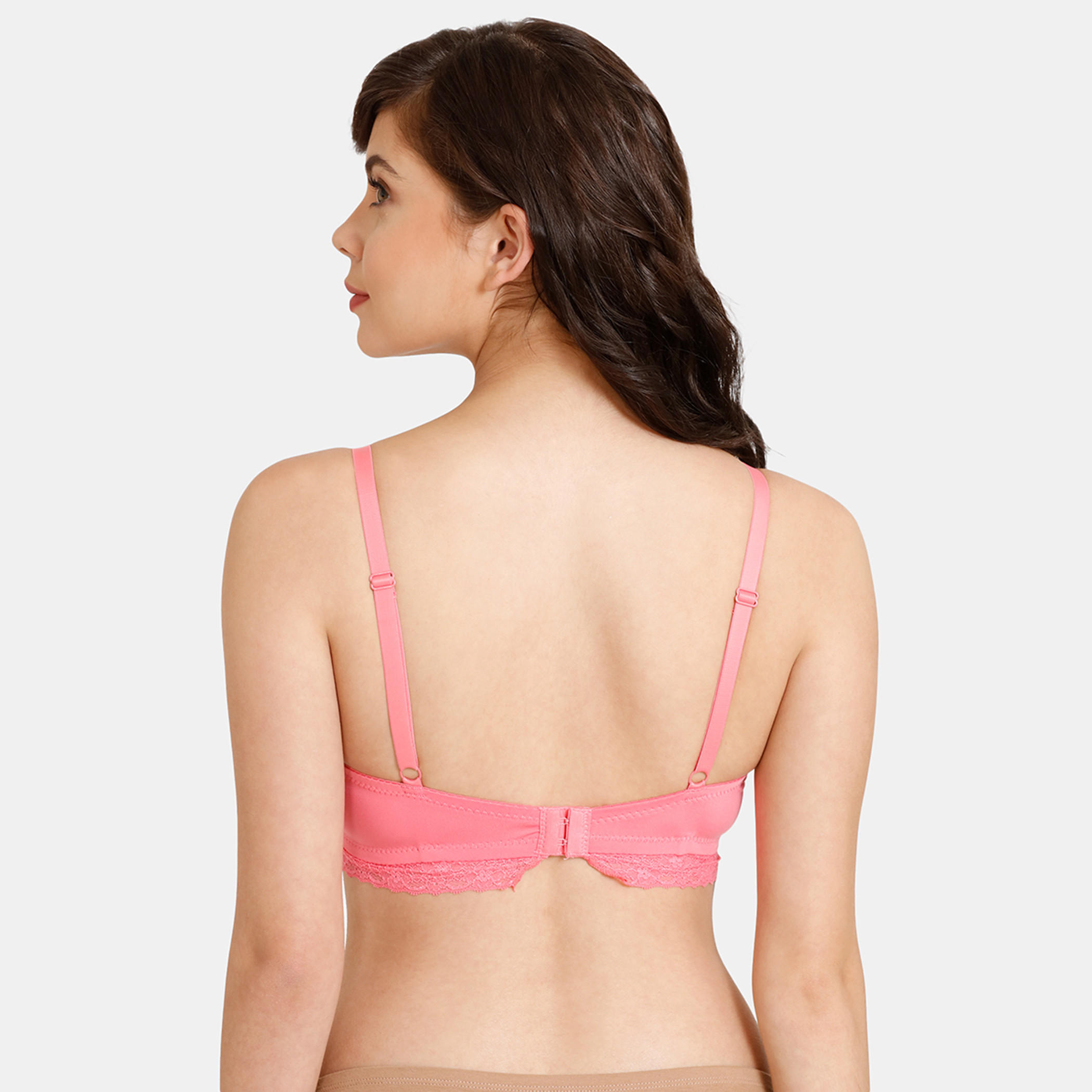 حمالة صدر مبطنة بتفاصيل دانتيل مع حمالات قابلة للتعديل من زيفامي-women-clothing-lingerie-bras-image-2