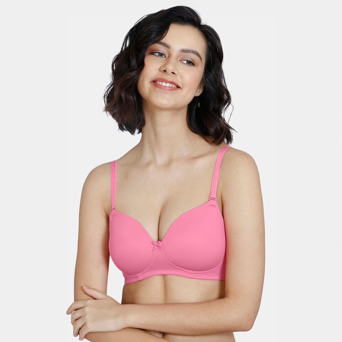 صدرية تيشيرت مبطنة بخطاف إغلاق من زيفامي-women-clothing-lingerie-bras-image-21