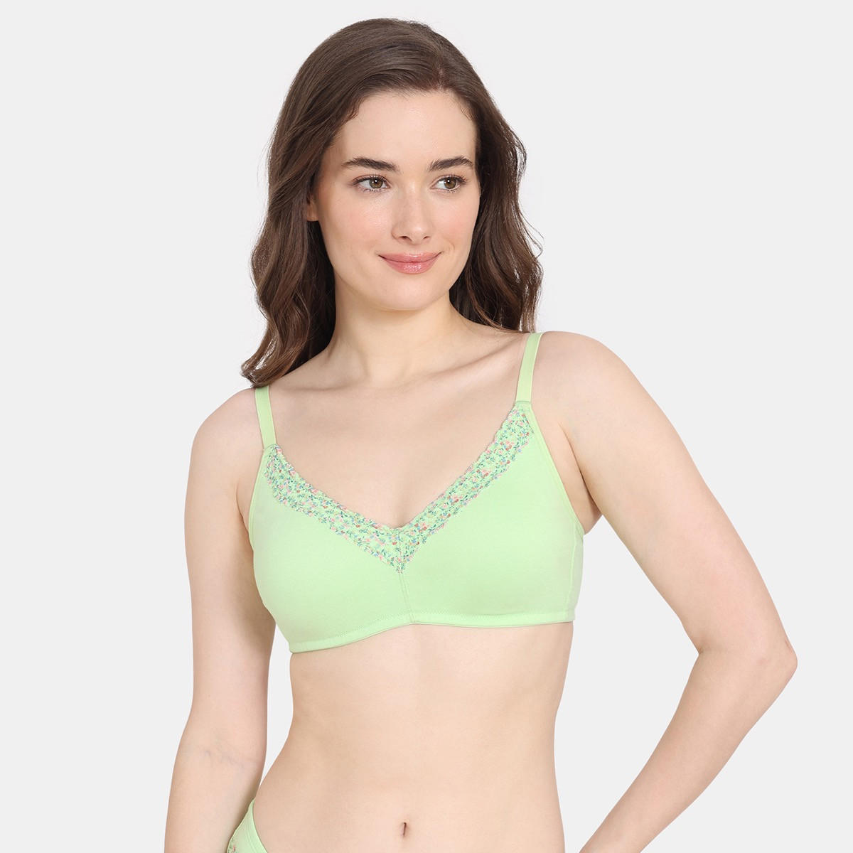 صدرية تيشيرت غير مبطنة بدون سلك بتفاصيل دانتيل من زيفامي-women-clothing-lingerie-bras-image-5