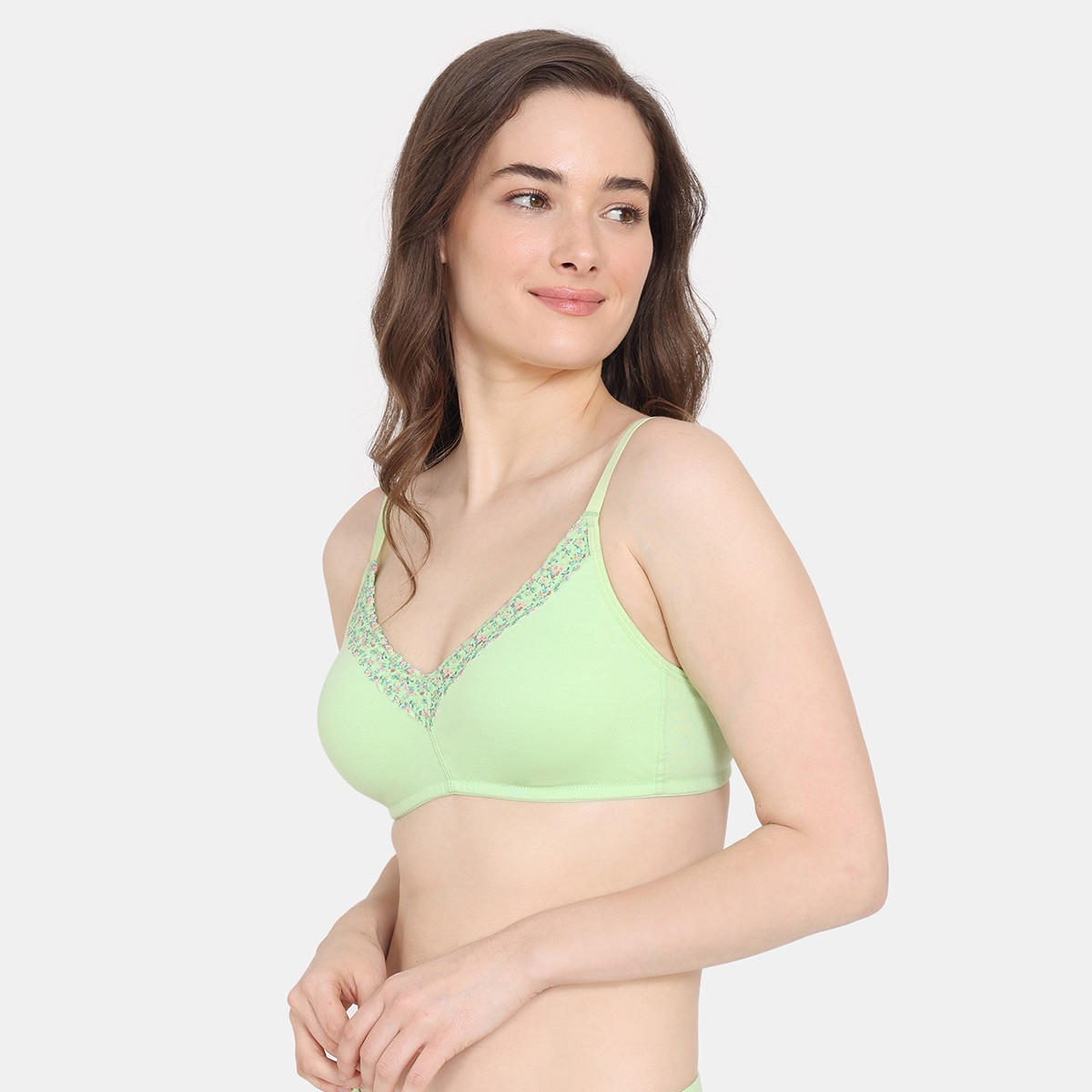 صدرية تيشيرت غير مبطنة بدون سلك بتفاصيل دانتيل من زيفامي-women-clothing-lingerie-bras-image-7