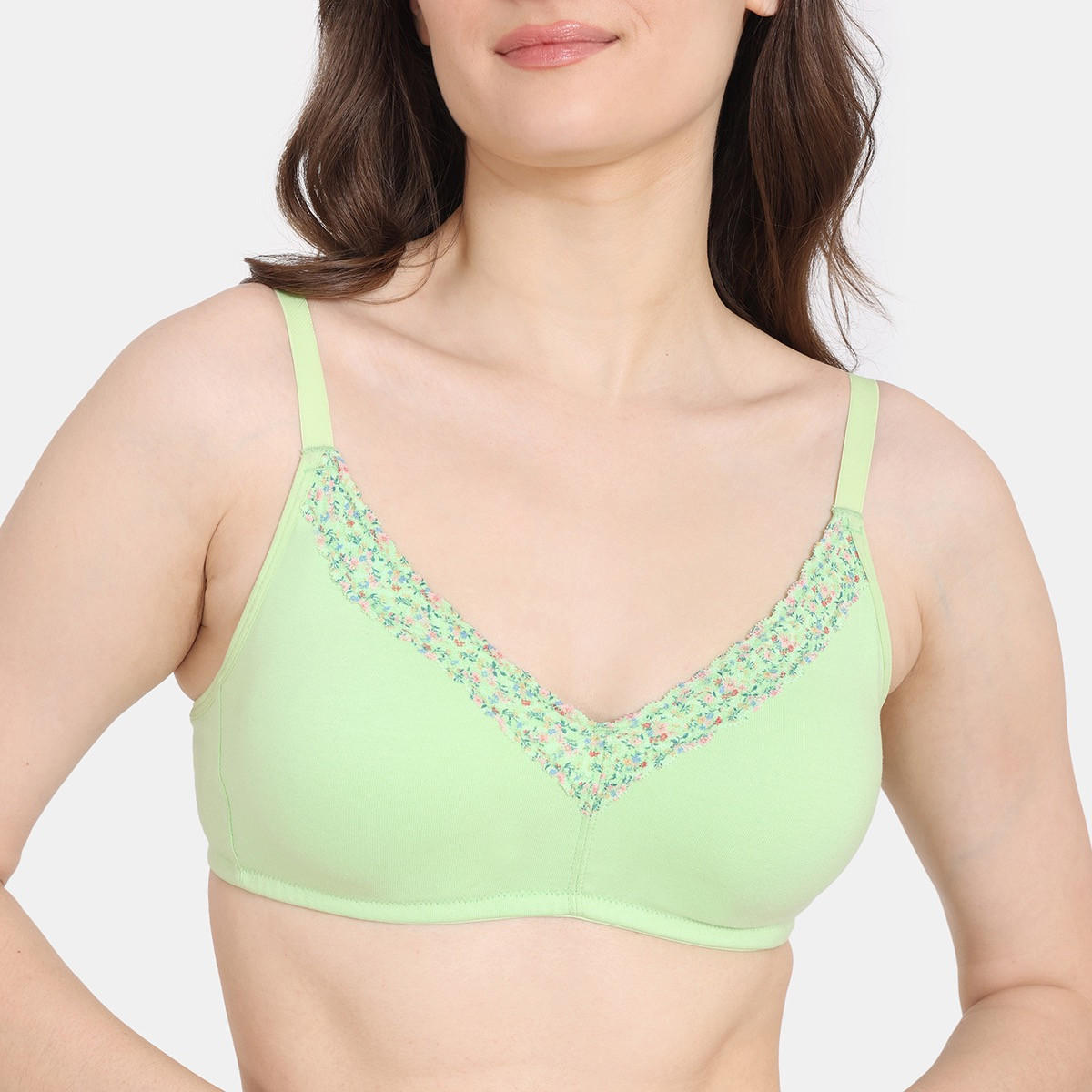 صدرية تيشيرت غير مبطنة بدون سلك بتفاصيل دانتيل من زيفامي-women-clothing-lingerie-bras-image-8