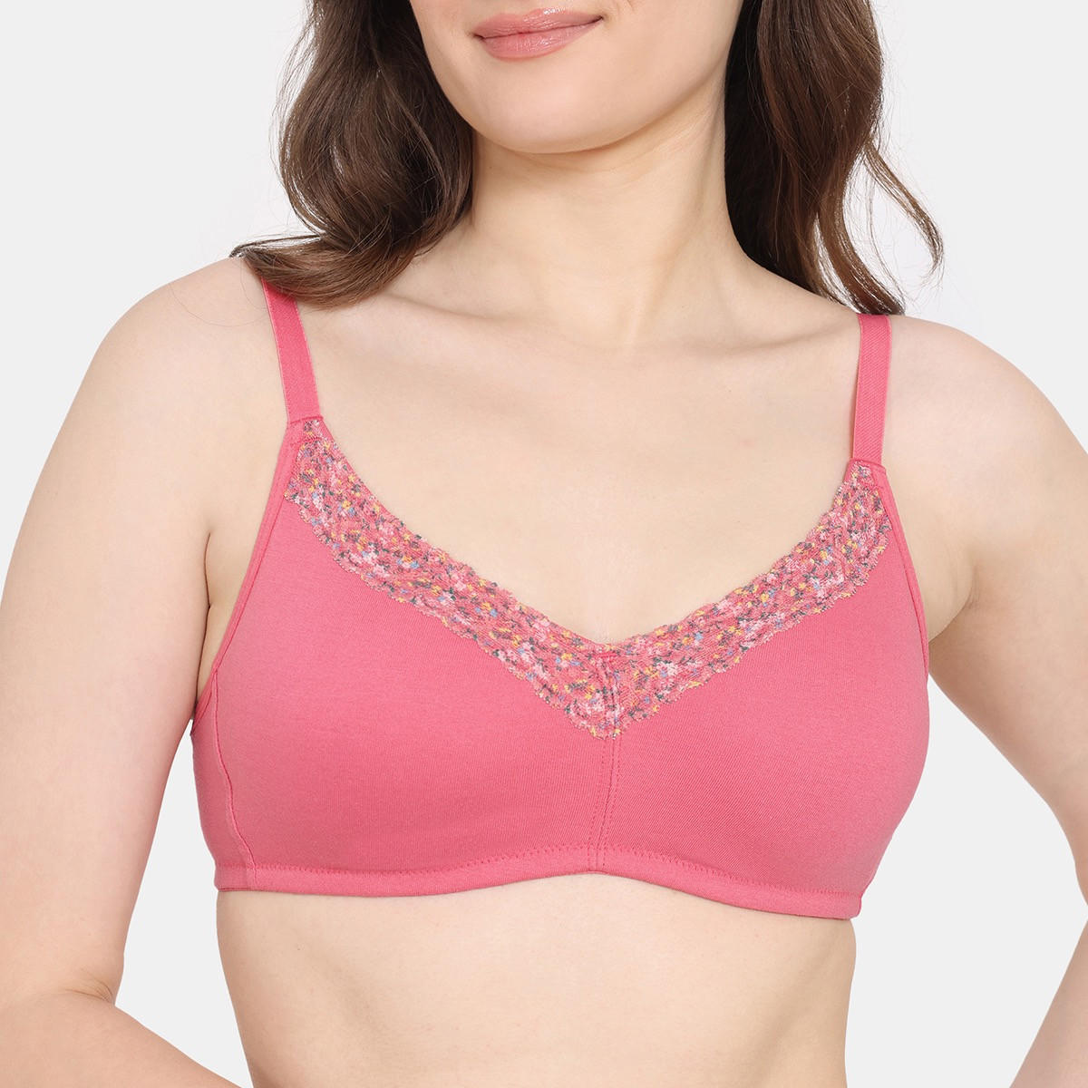 صدرية تيشيرت غير مبطنة بدون سلك بتفاصيل دانتيل من زيفامي-women-clothing-lingerie-bras-image-4