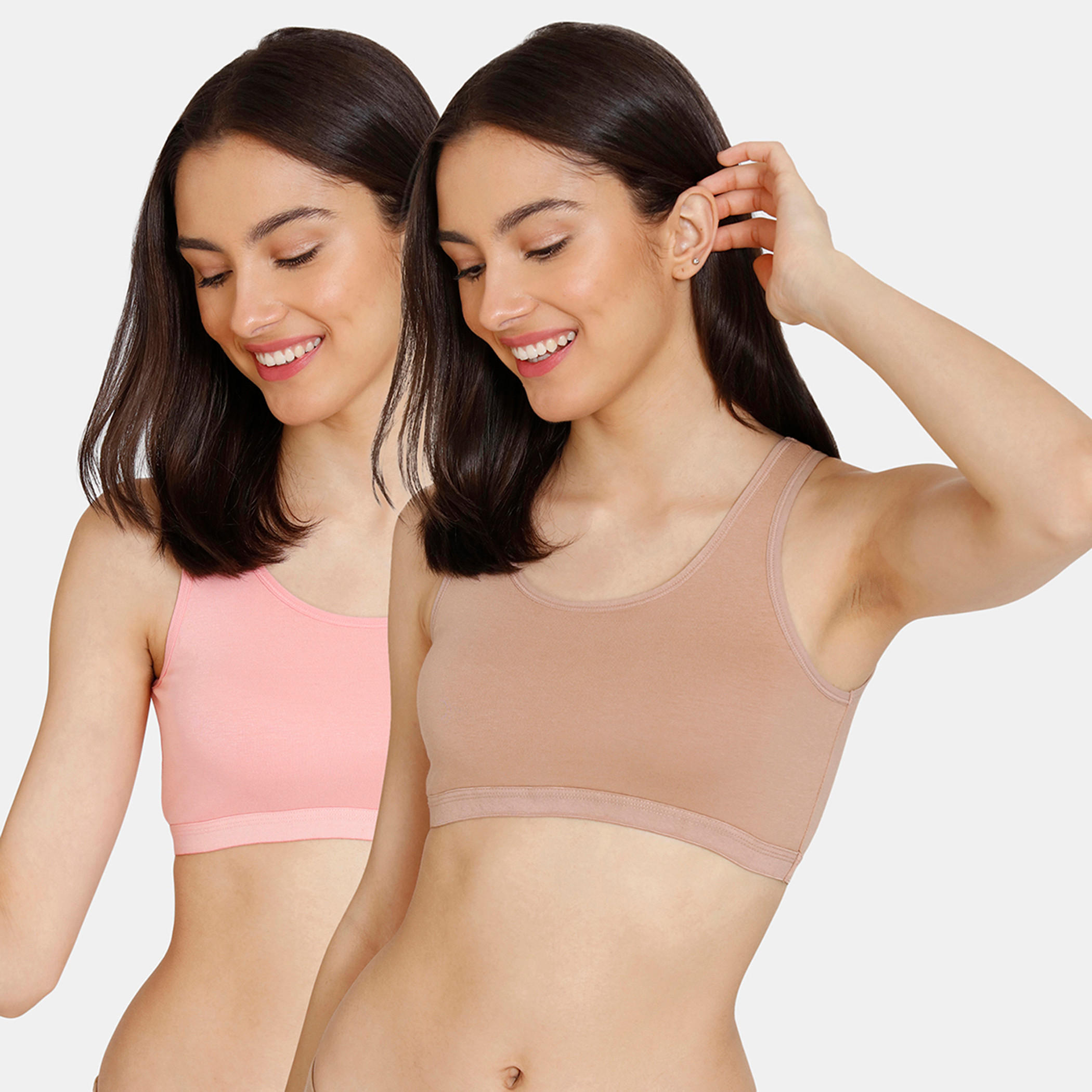 صدرية رياضية بياقة مستديرة من زيفامي - طقم من قطعتين-women-clothing-lingerie-bras-image-1