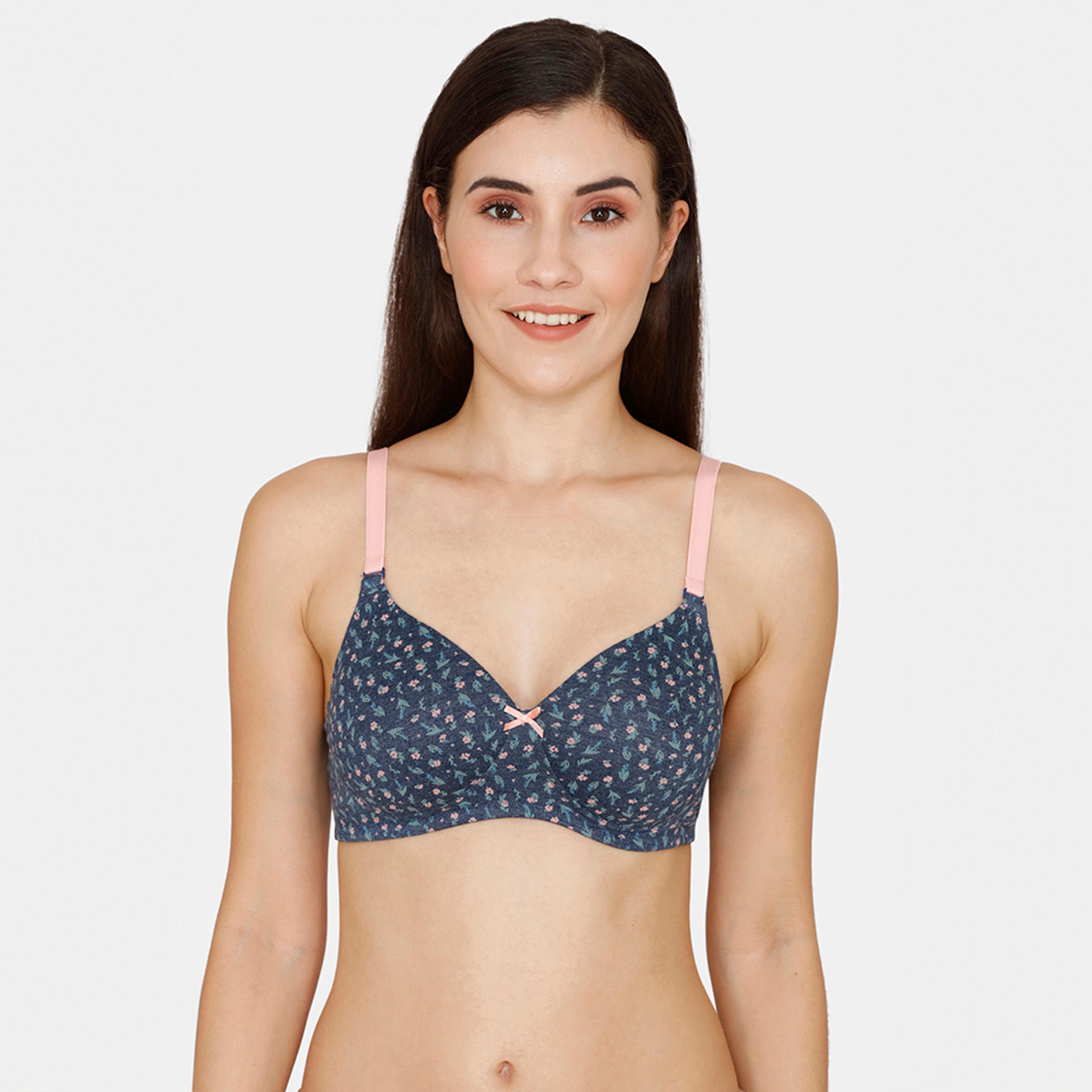 صدرية مبطنة بحمّالات قابلة للتعديل وطبعات أزهار من زيفامي-women-clothing-lingerie-bras-image-1