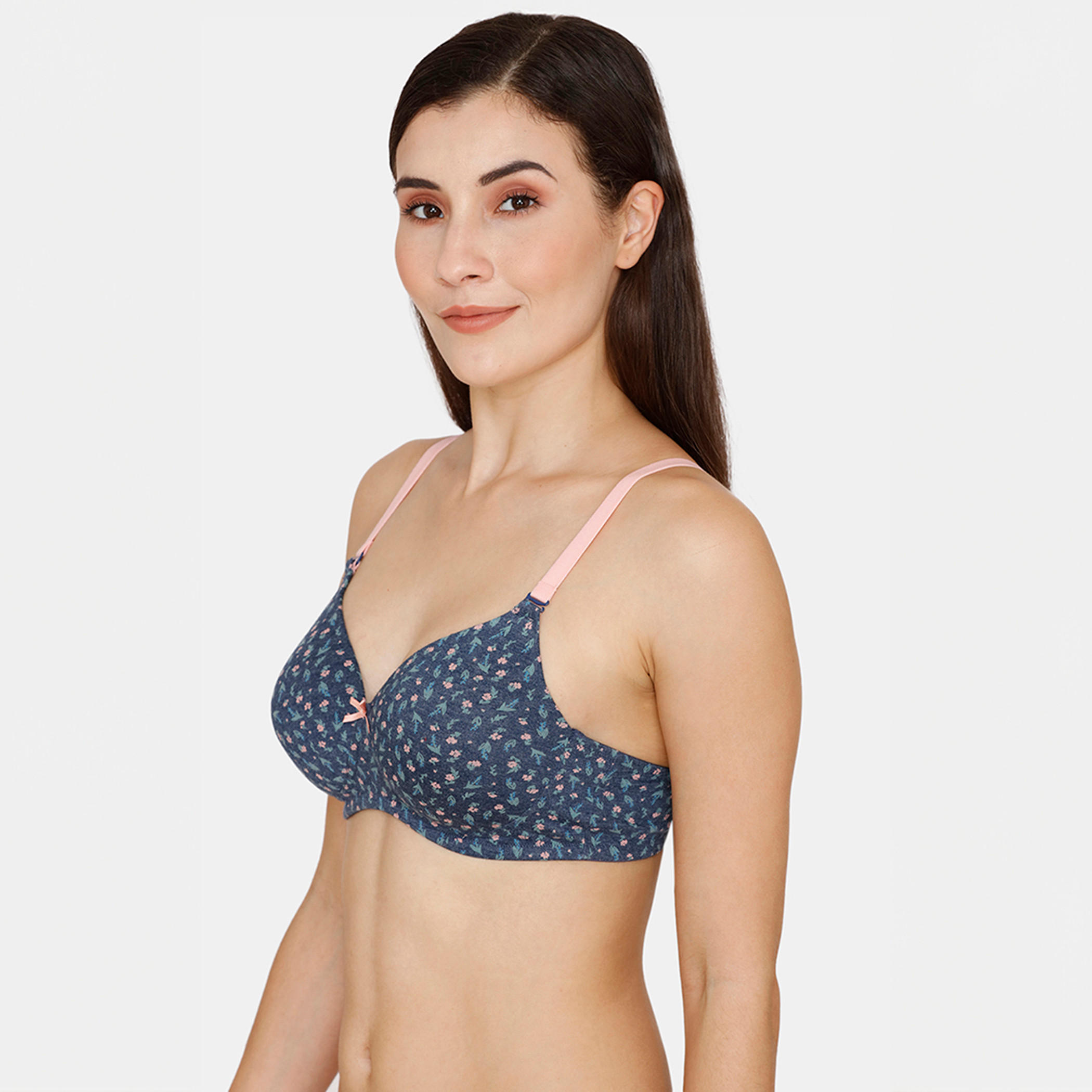 صدرية مبطنة بحمّالات قابلة للتعديل وطبعات أزهار من زيفامي-women-clothing-lingerie-bras-image-2