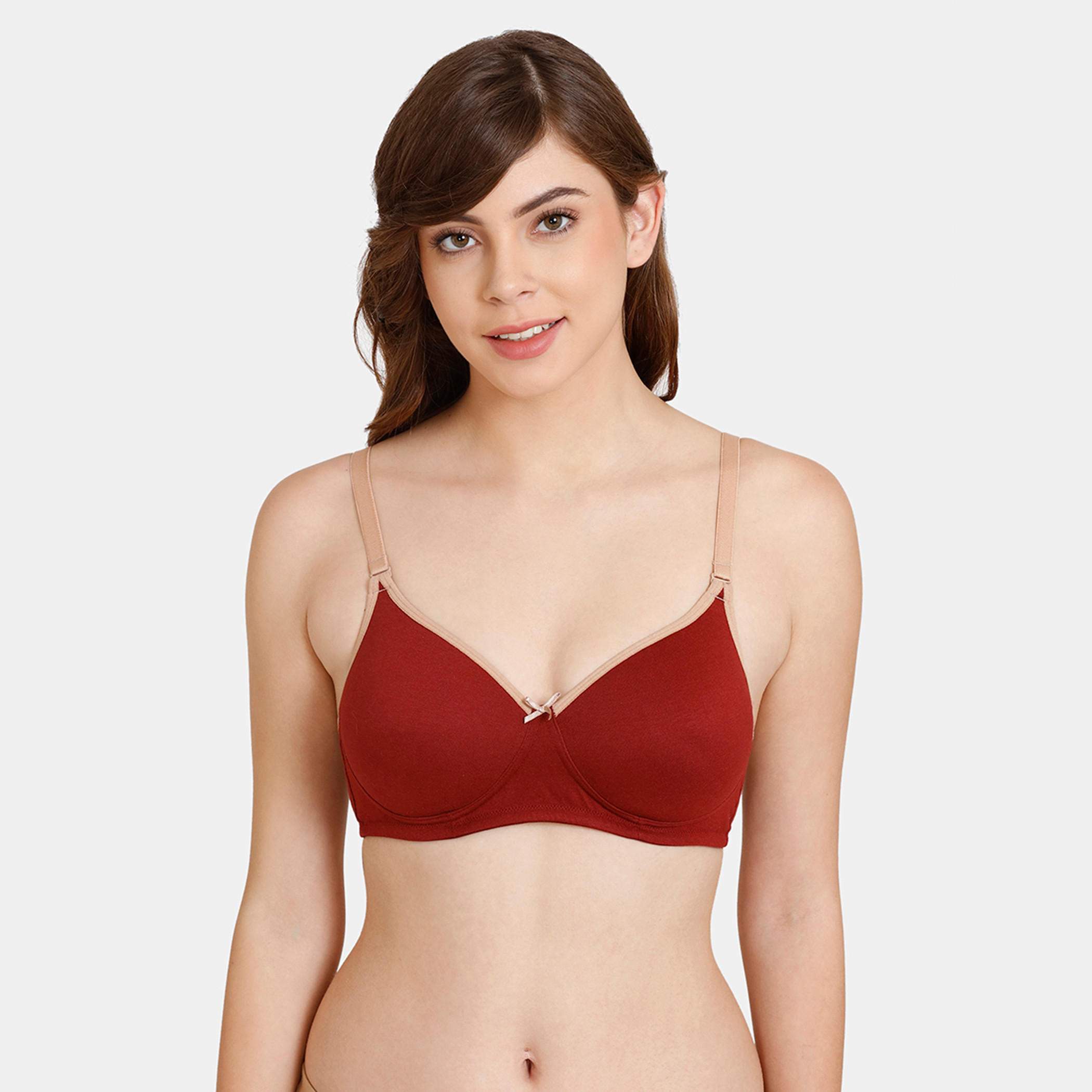 صدرية تيشيرت مبطنة بدون سلك بحمالات قابلة للتعديل من زيفامي-women-clothing-lingerie-bras-image-1