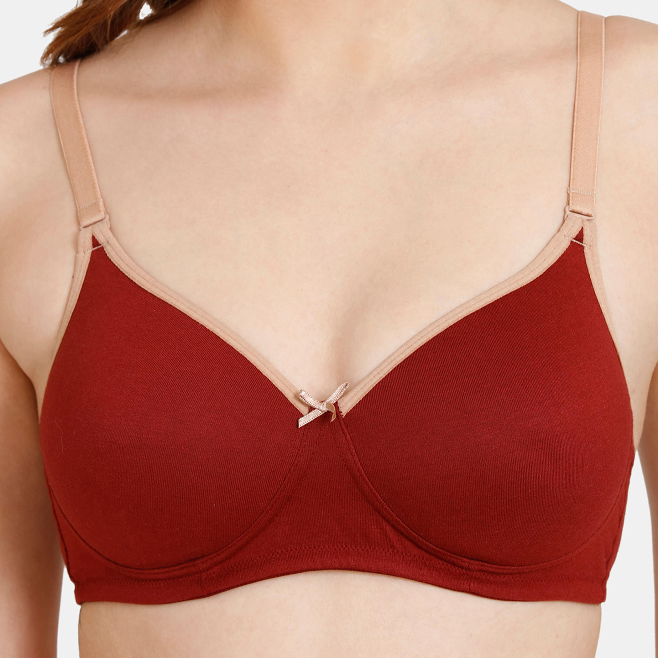 صدرية تيشيرت مبطنة بدون سلك بحمالات قابلة للتعديل من زيفامي-women-clothing-lingerie-bras-image-4