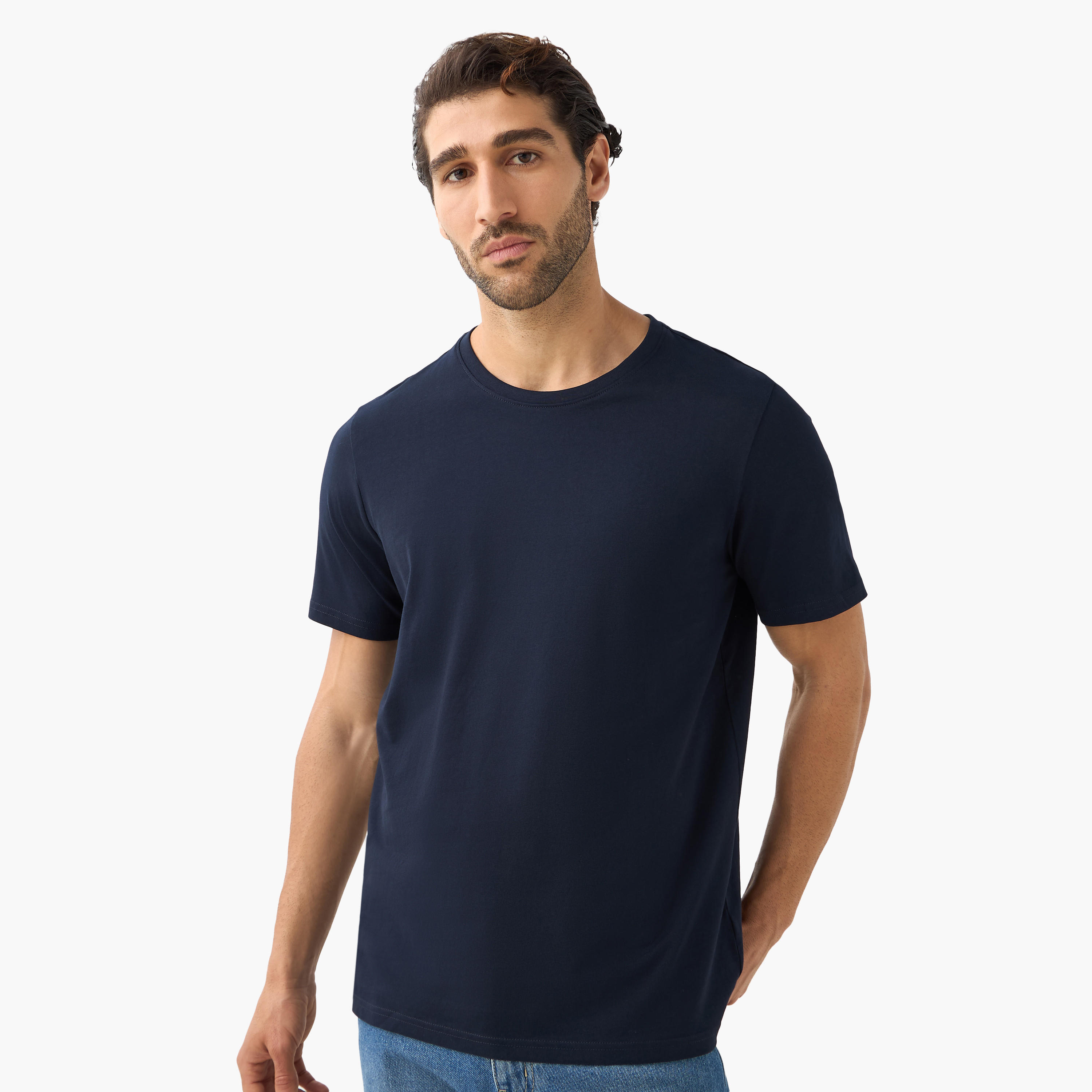 2-Pack Solid T-shirt with Crew Neck and Short Sleeves-men-clothing-tshirtsandpolos-tshirts-image-2