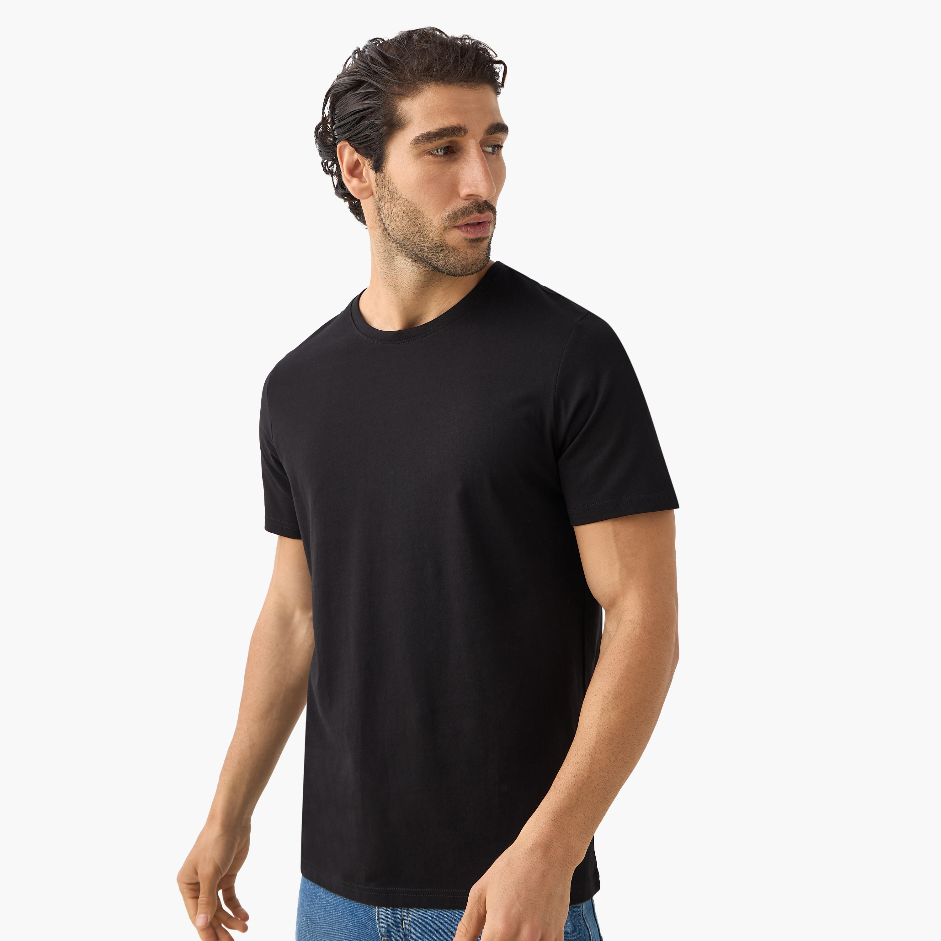 2-Pack Solid T-shirt with Crew Neck and Short Sleeves-men-clothing-tshirtsandpolos-tshirts-image-4